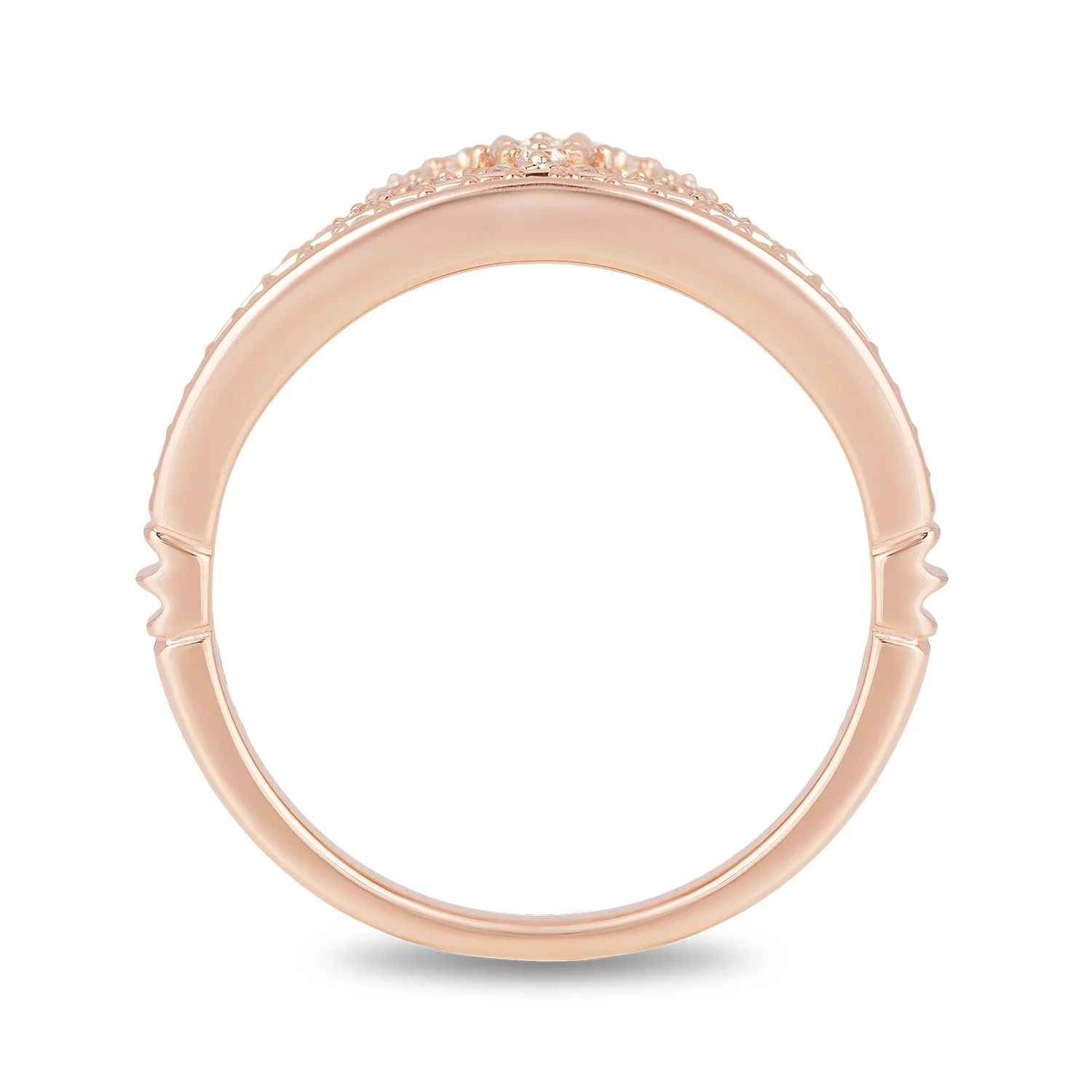 Enchanted Disney Fine Jewelry 10K Rose Gold with 1/3 CTTW Diamonds Majestic Princess Tiara Ring - Image 3