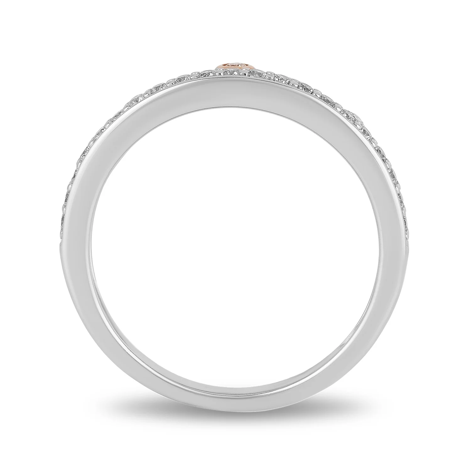 Enchanted Disney Fine Jewelry 10K White Gold and Rose Gold with 1/4 CTTW Majestic Princess Tiara Ring - Image 3