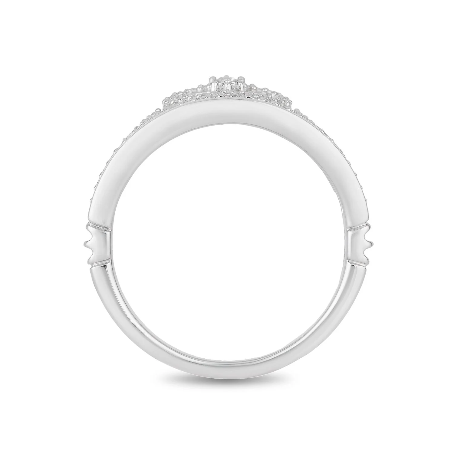 Enchanted Disney Fine Jewelry 10K White Gold 1/3 CTTW Majestic Princess Tiara Ring - Image 3