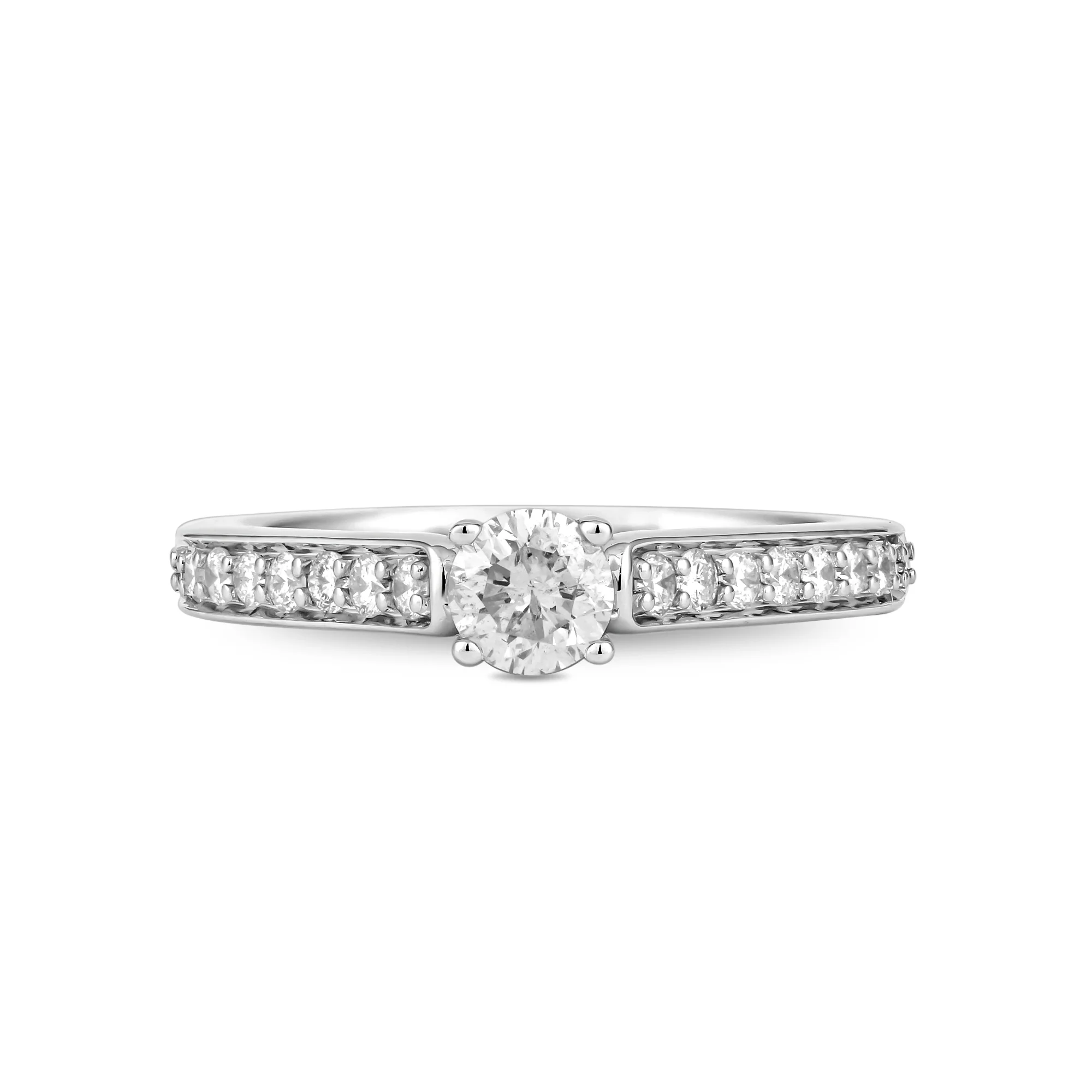Enchanted Disney Fine Jewelry 10K White Gold with 1/2 CTTW Cinderella Engagement Ring - Image 3