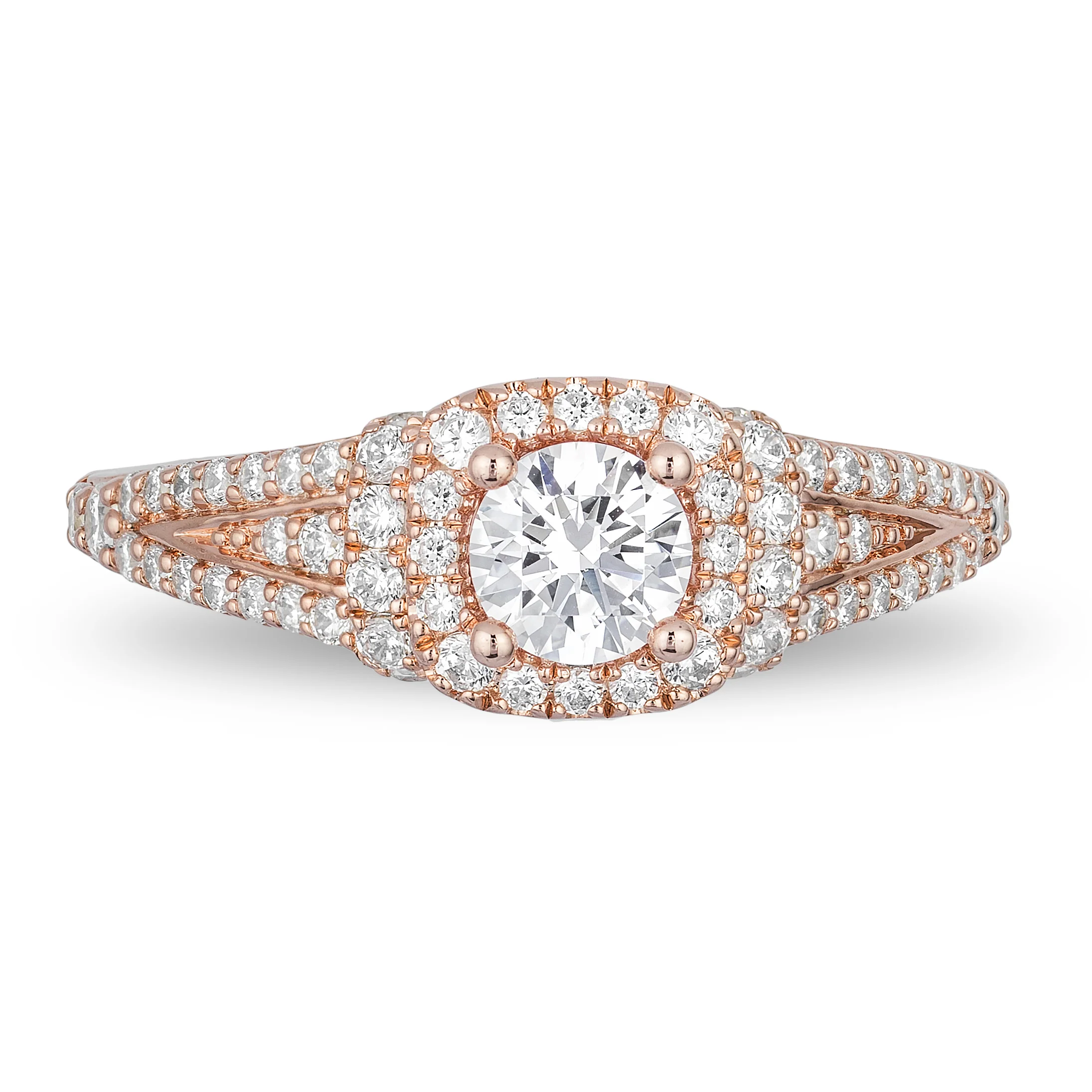 Enchanted Disney Fine Jewelry 14K Rose Gold with 1 CTTW Rapunzel Engagement Ring - Image 3