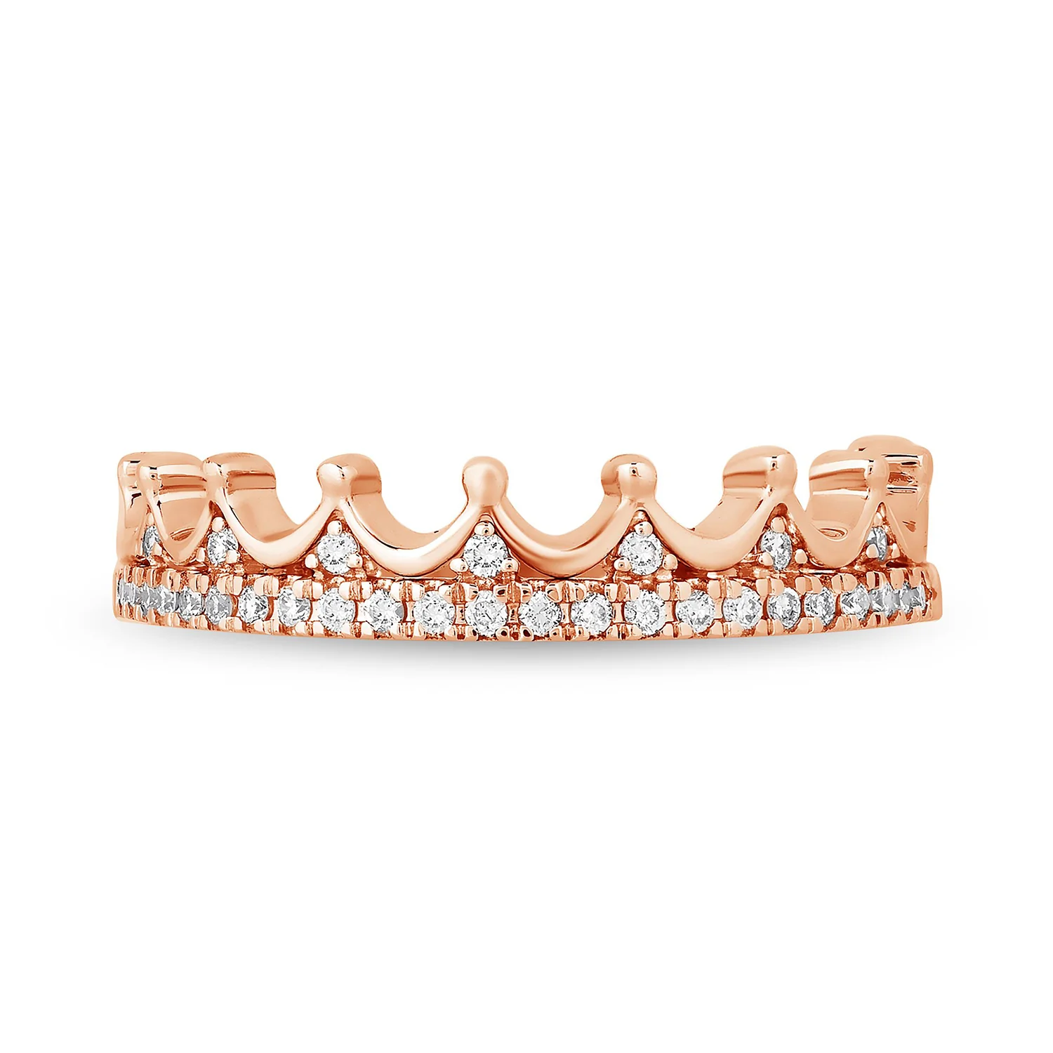 Enchanted Disney Fine Jewelry 14K Rose Gold With 1/6 CTTW Diamond Majestic Princess Anniversary Ring - Image 3
