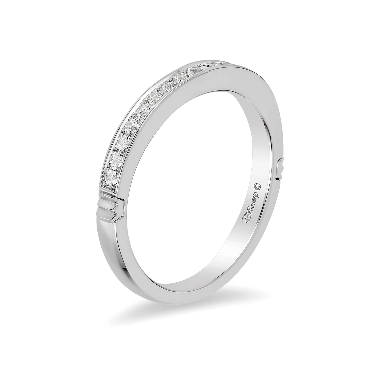 Enchanted Disney Fine Jewelry 14K White Gold 1/5 CTTW Majestic Princess Anniversary Band - Image 4