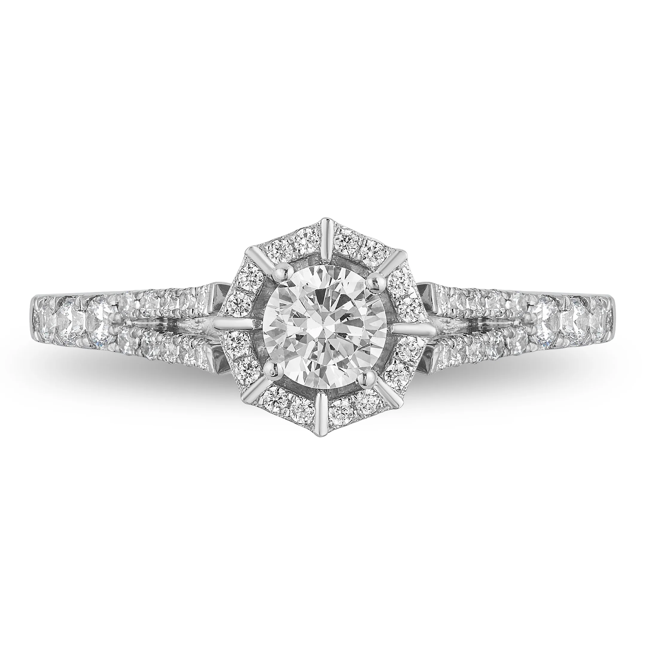 Enchanted Disney Fine Jewelry 14K White Gold 3/4 CTTW Mulan Engagement Ring - Image 2