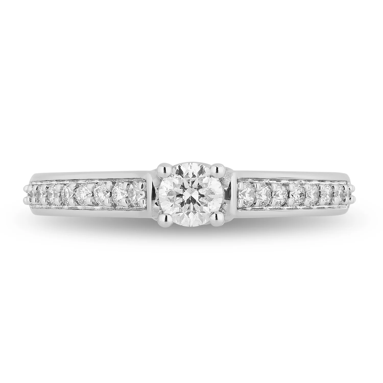 Enchanted Disney Fine Jewelry 14K White Gold and Rose Gold 1/2 CTTW Aurora Engagement Ring - Image 3