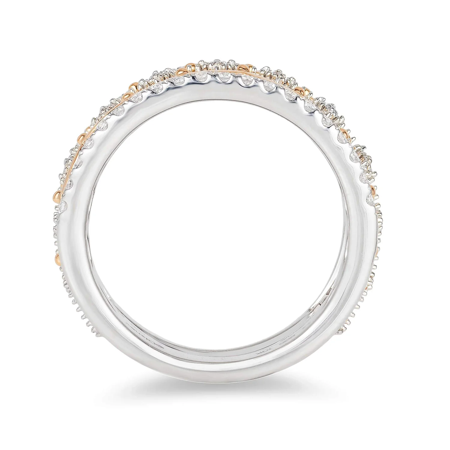 Enchanted Disney Fine Jewelry 14K White Gold and Rose Gold 1/2 CTTW Majestic Princess Tiara Ring - Image 3