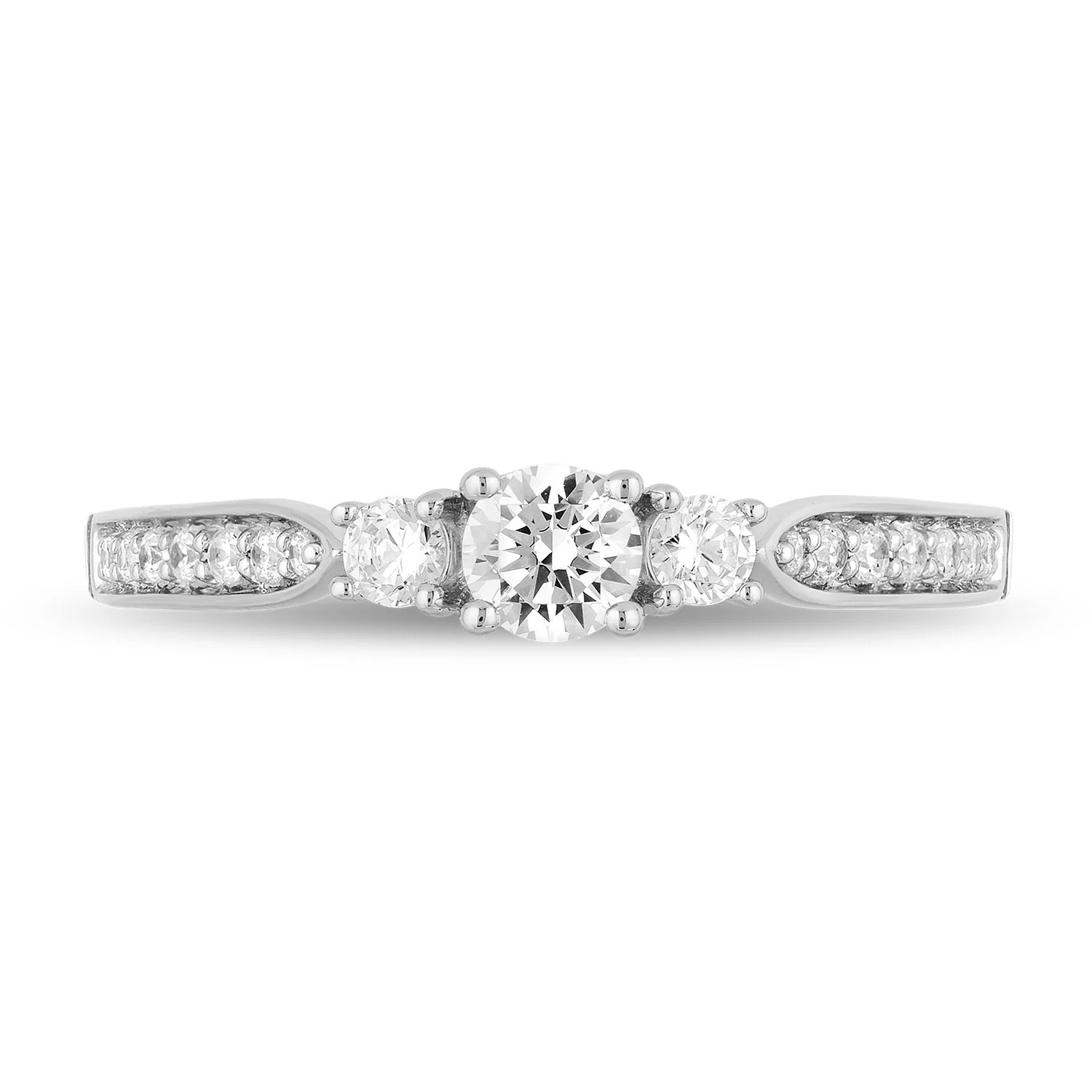 Enchanted Disney Fine Jewelry 14K White Gold With 1/2 CTTW Diamond Majestic Princess Engagement Ring - Image 3