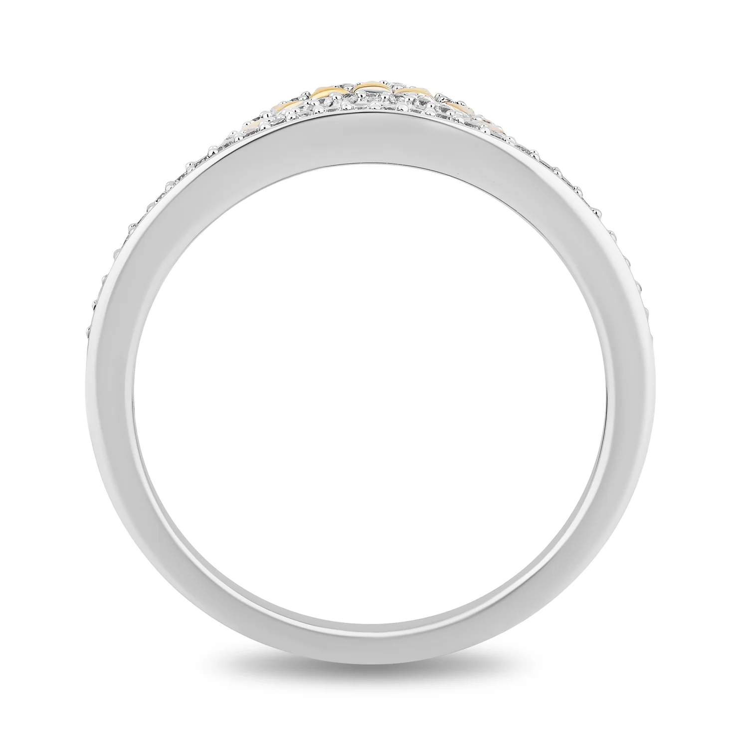 Enchanted Disney Fine Jewelry 14K Yellow Gold Over Sterling Silver with 1/6 CTTW Diamonds Moana Ring - Image 3
