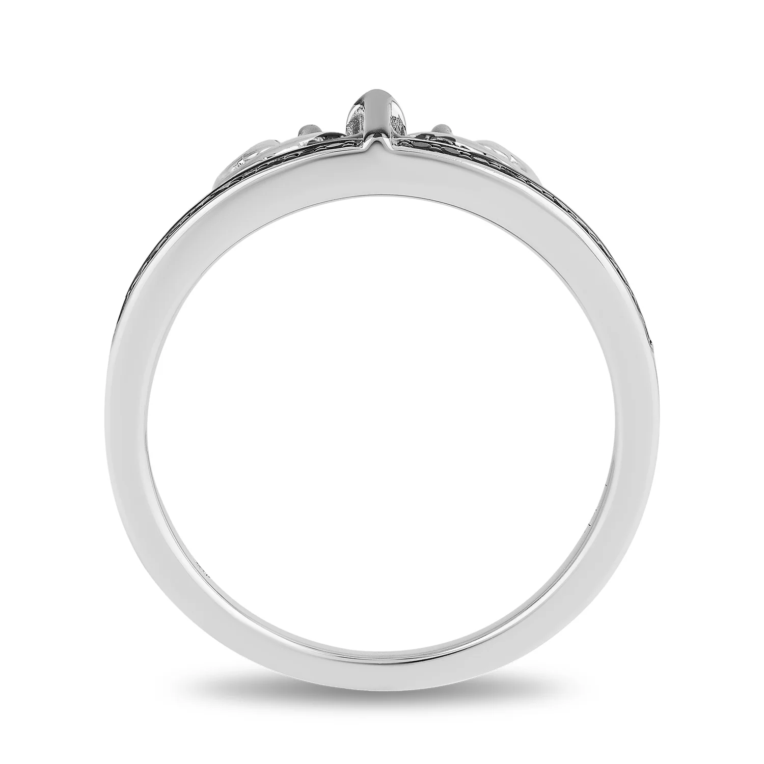 Enchanted Disney Fine Jewelry Black Rhodium and 14K Rose Gold Over Sterling Silver with 1/5 CTTW Diamonds and Amethyst Ariel Ursula Duo Ring - Image 4