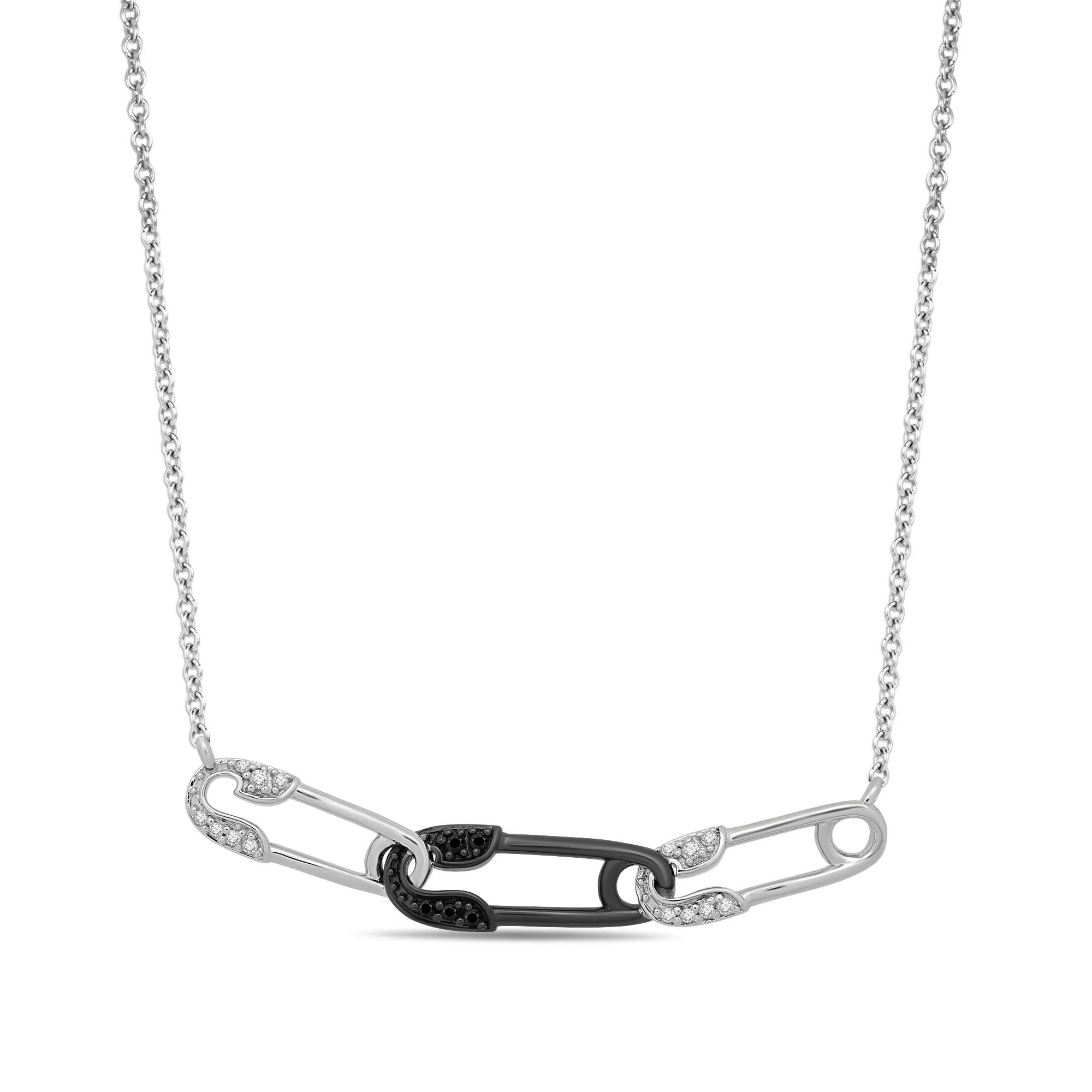 Enchanted Disney Fine Jewelry Black Rhodium Over Sterling Silver with 1/10 CTTW Diamond Cruella Pendant Necklace