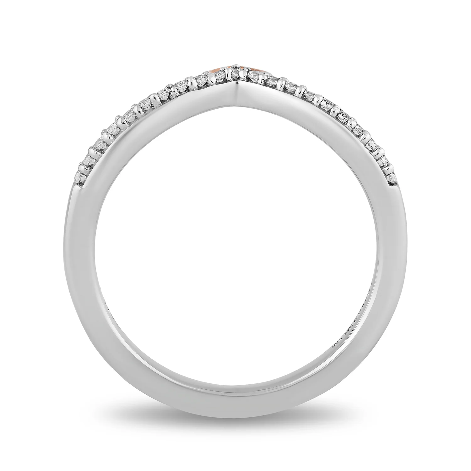 Enchanted Disney Fine Jewelry Sterling Silver and 10K Rose Gold with 1/10 CTTW Diamond Aurora Tiara Ring - Image 4