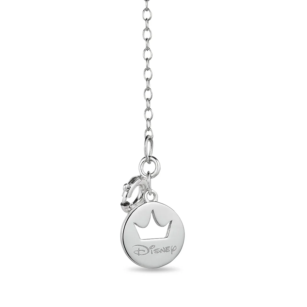 Enchanted Disney Fine Jewelry Sterling Silver and 10K Rose Gold with 1/10 CTTW Diamonds Cinderella Shoe Pendant Necklace - Image 2
