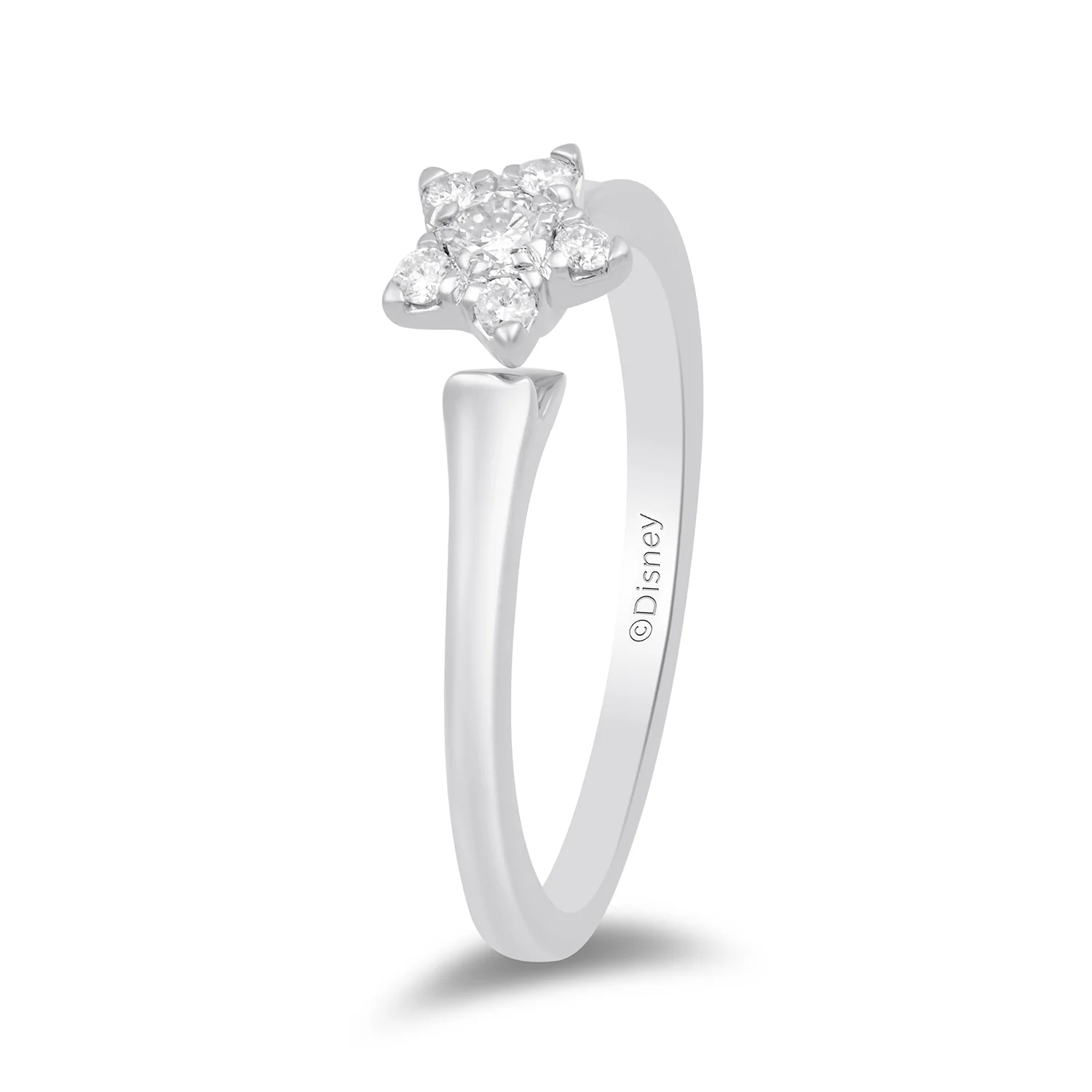 Enchanted Disney Fine Jewelry Sterling Silver with 1/6 CTTW Tinker Bell Promise Ring - Image 5
