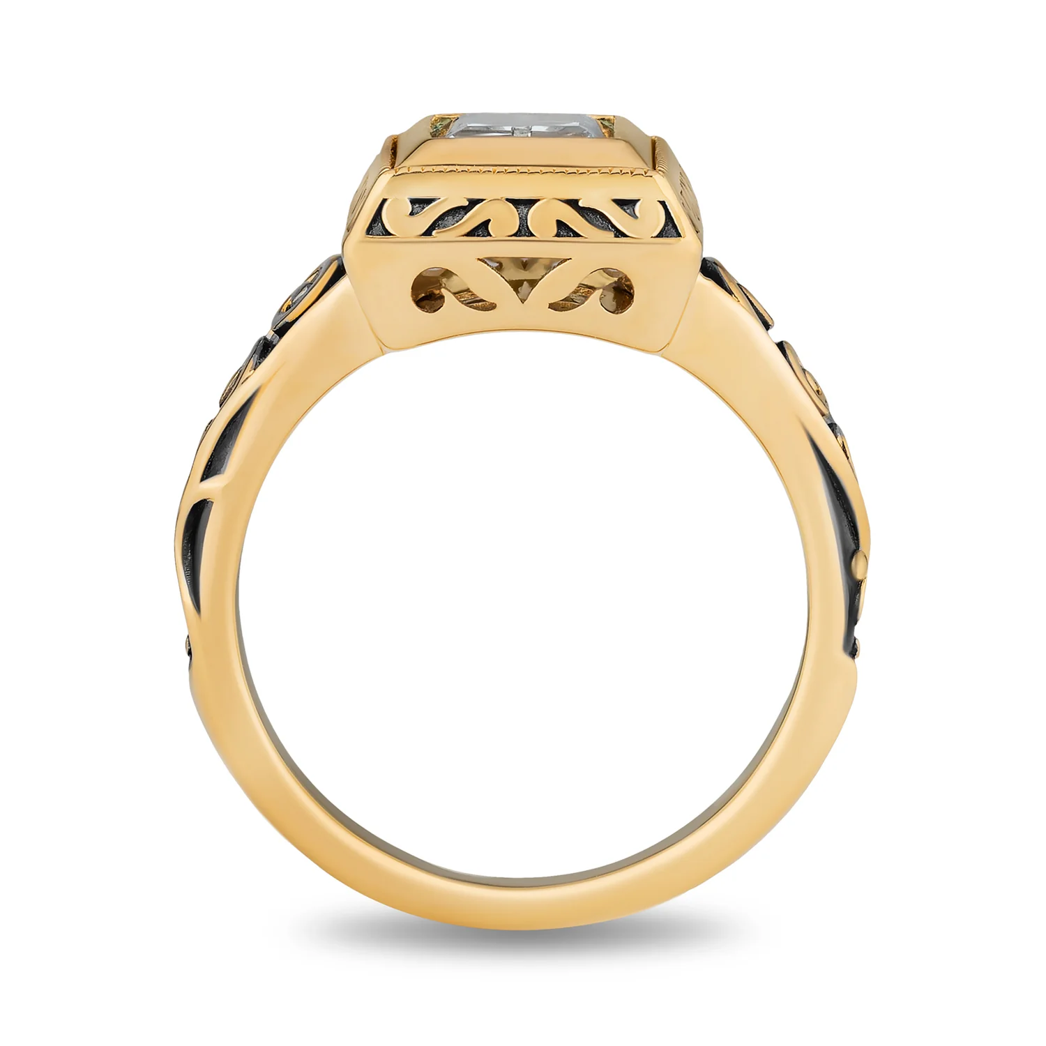 Enchanted Disney Fine Jewelry The Little Mermaid Live Action Replica Engagement Ring in 14K Yellow Gold with Blue Topaz - Image 3