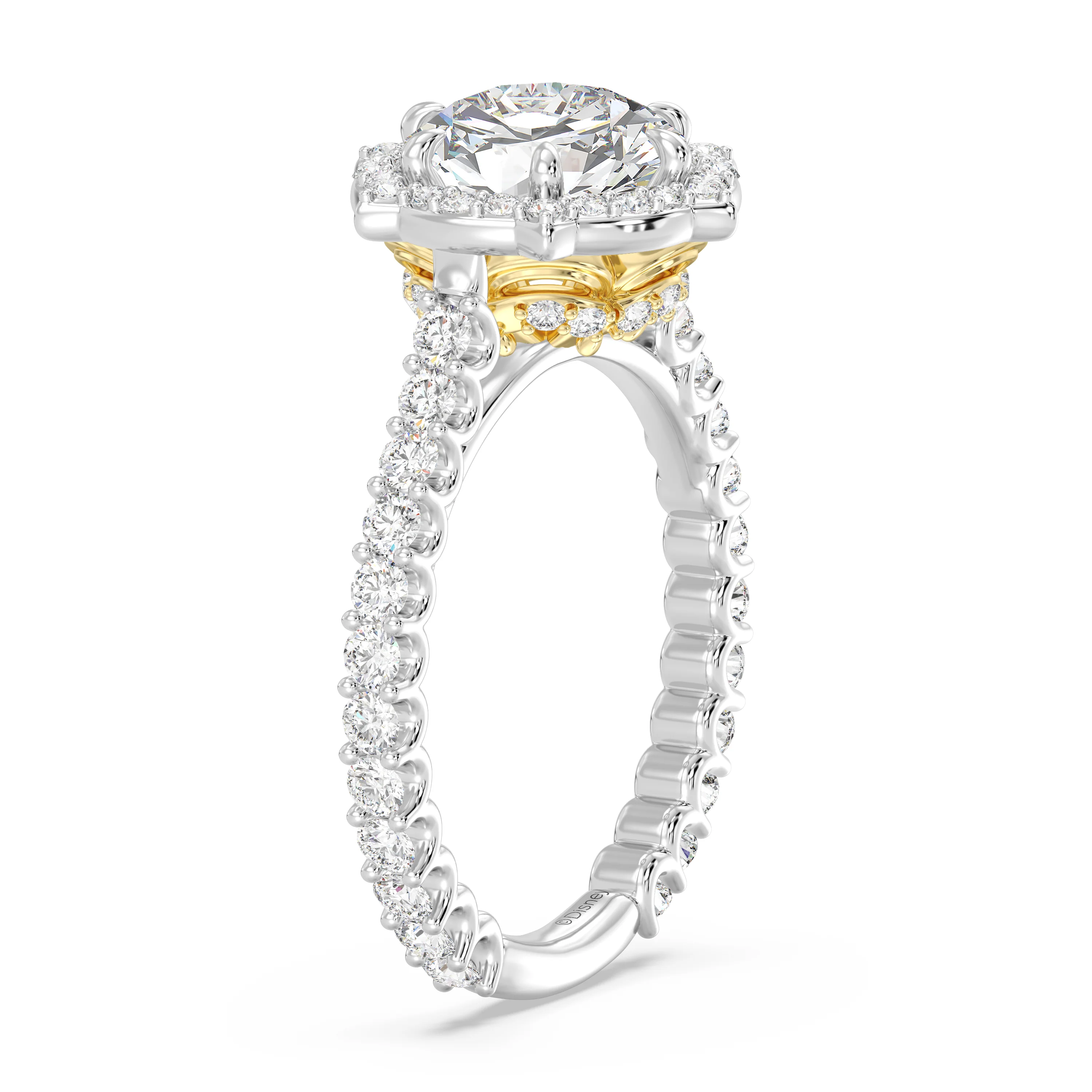 Enchanted Star Lab Grown Diamond Disney Princess Belle Engagement Ring in 14K White Gold - Image 4
