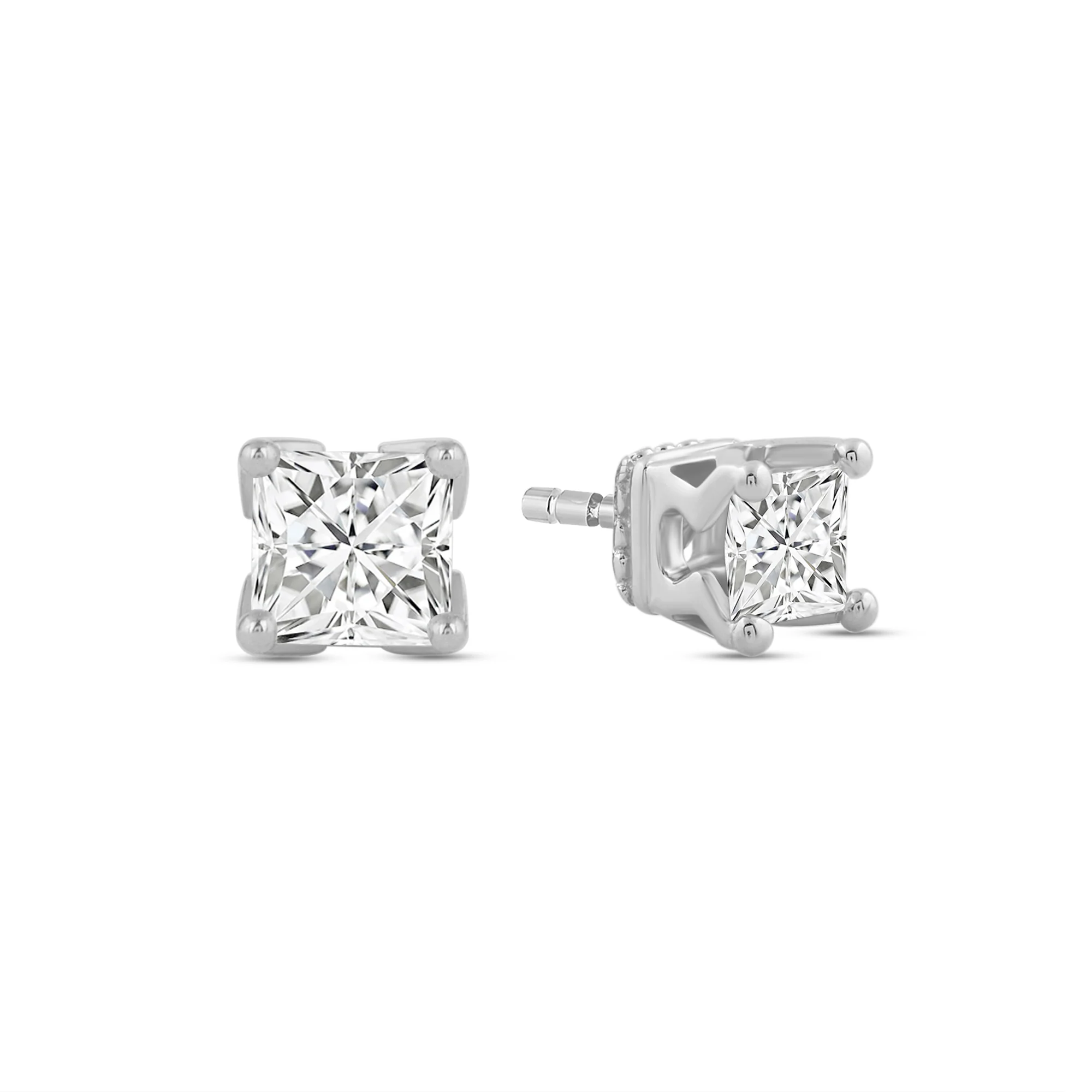 Enchanted Star Lab Grown Diamond 10K Gold Majestic Princess Stud Earrings - Image 3