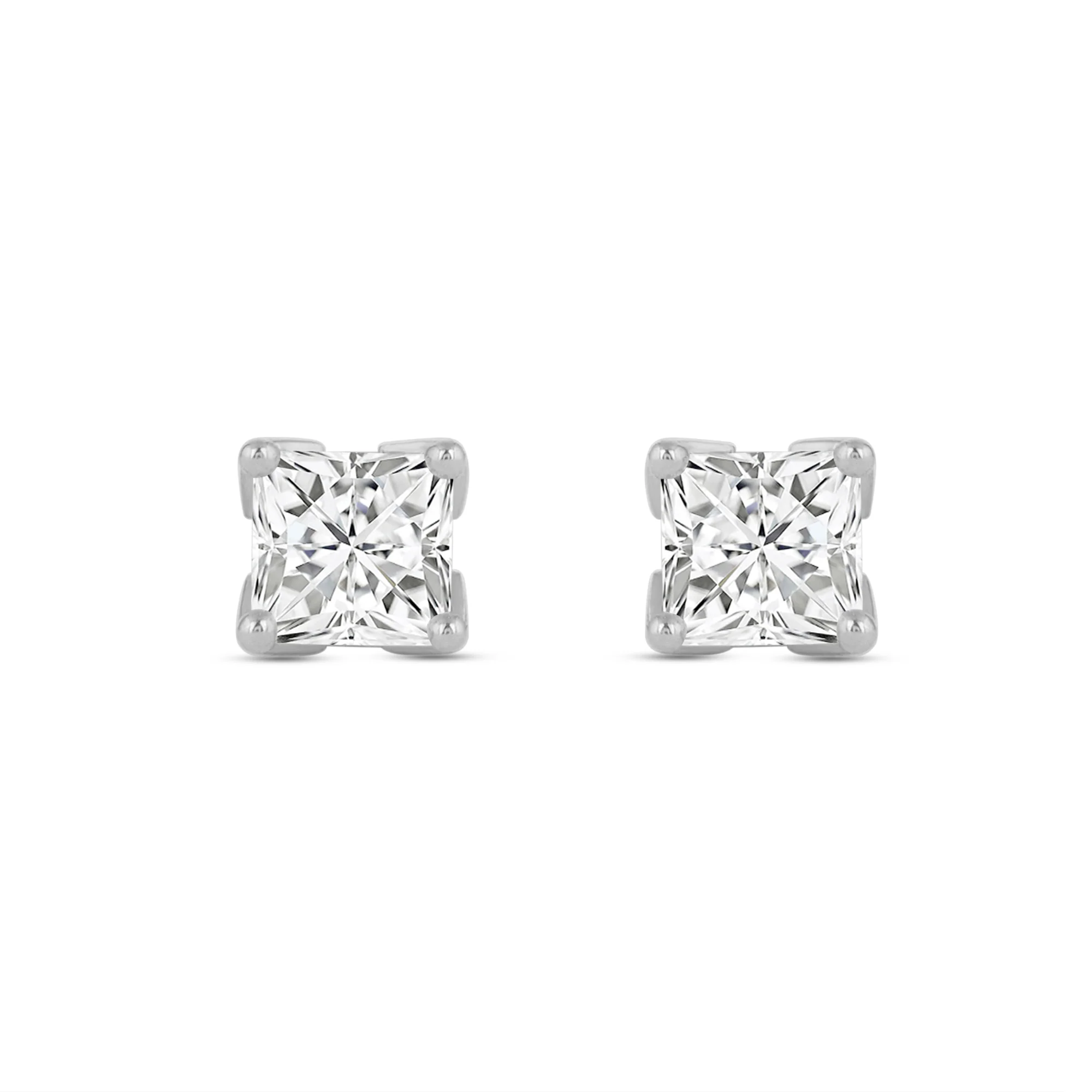 Enchanted Star Lab Grown Diamond 10K Gold Majestic Princess Stud Earrings - Image 4