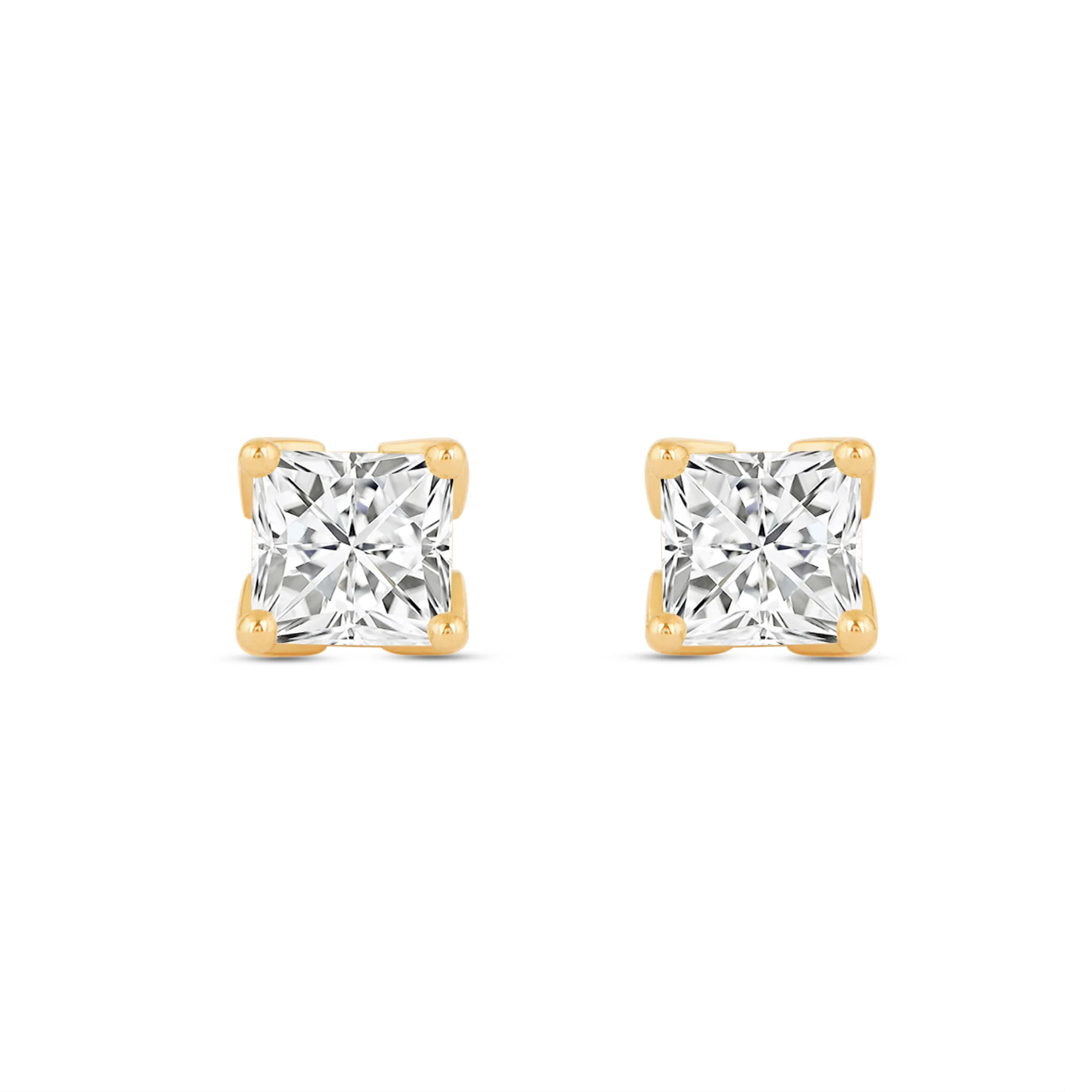 Enchanted Star Lab Grown Diamond 10K Gold Majestic Princess Stud Earrings - Image 6
