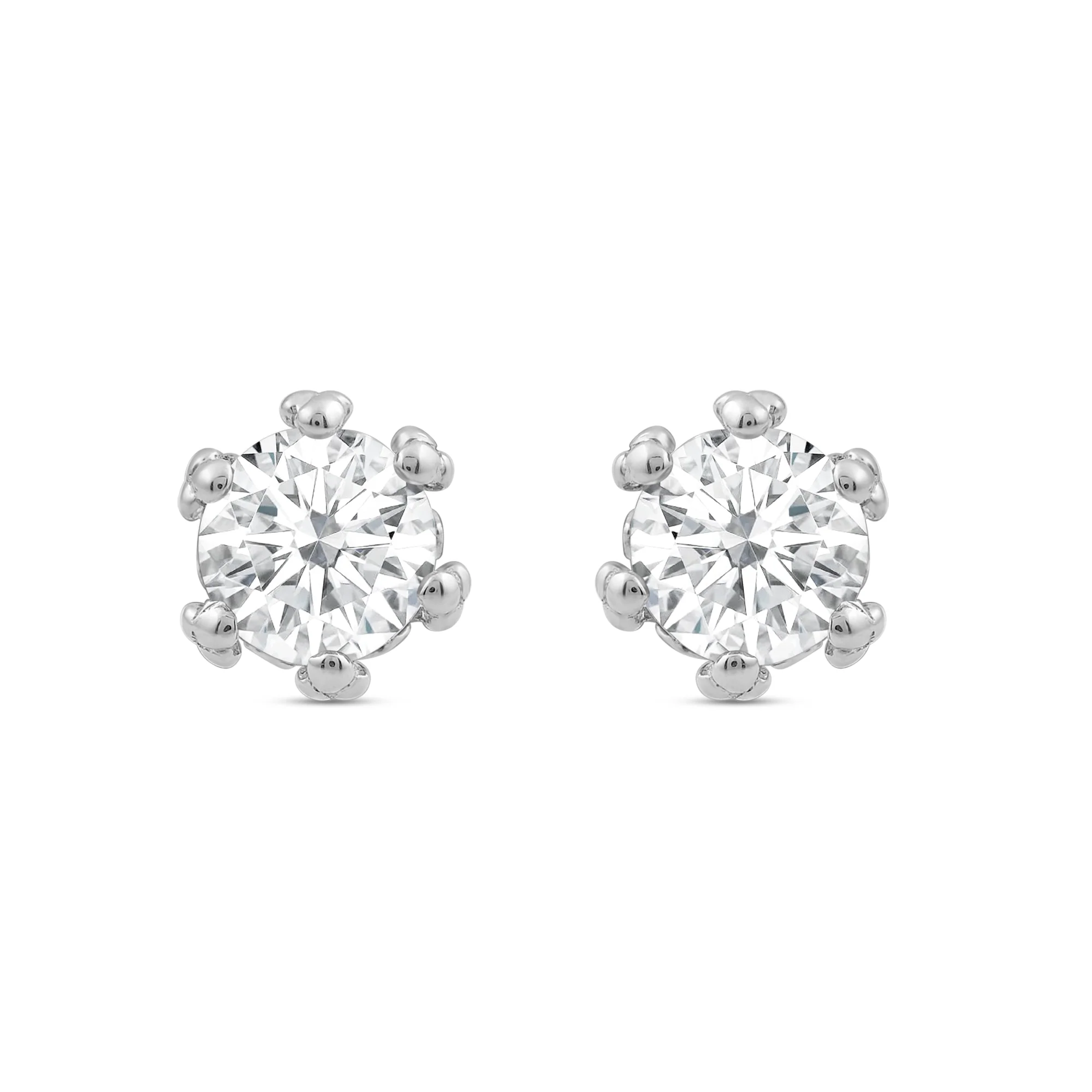 Enchanted Star Lab Grown Diamond 10K Gold Majestic Princess Tiara Stud Earrings - Image 4