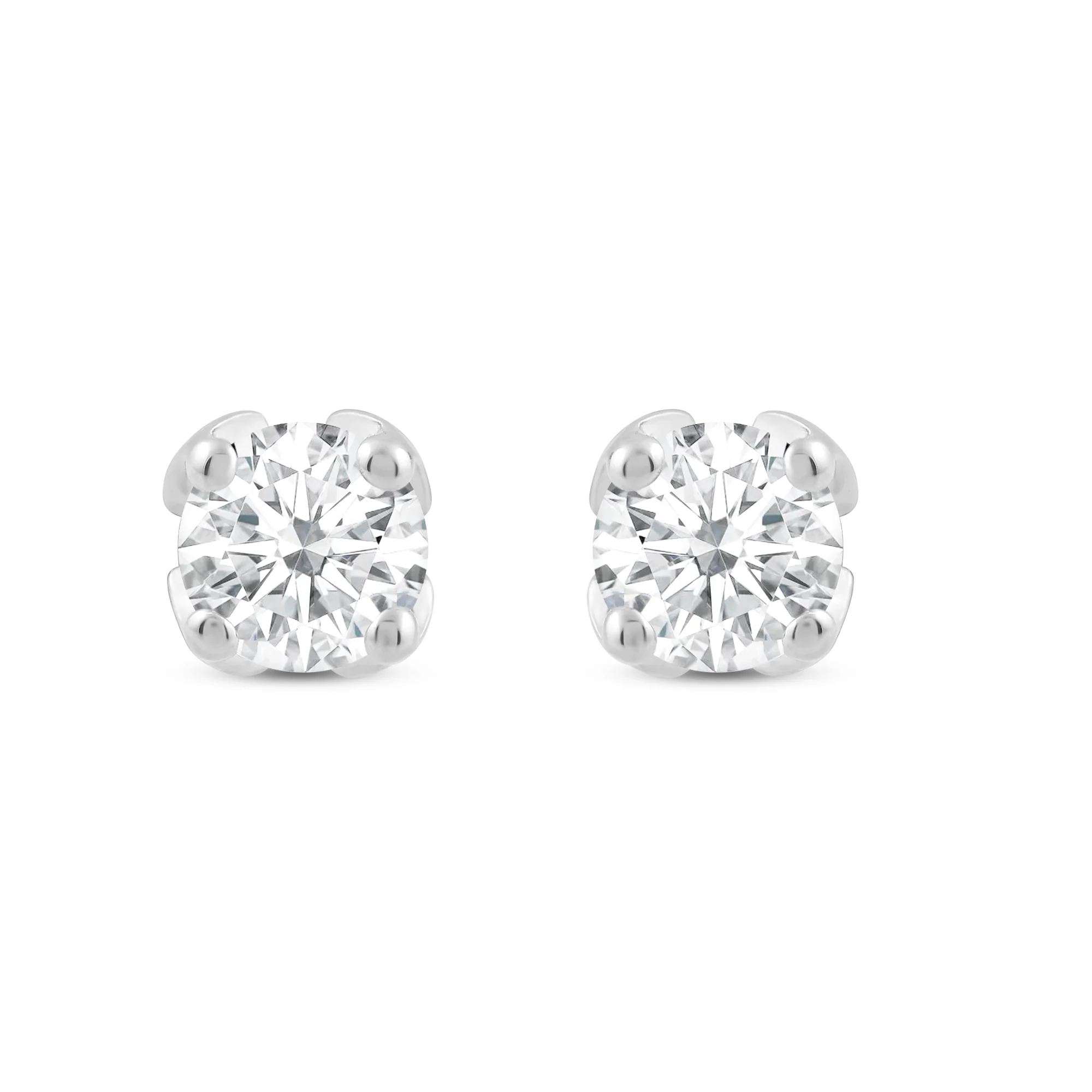 Enchanted Star Lab Grown Diamond 10K Gold Majestic Princess V Prong Stud Earrings - Image 4