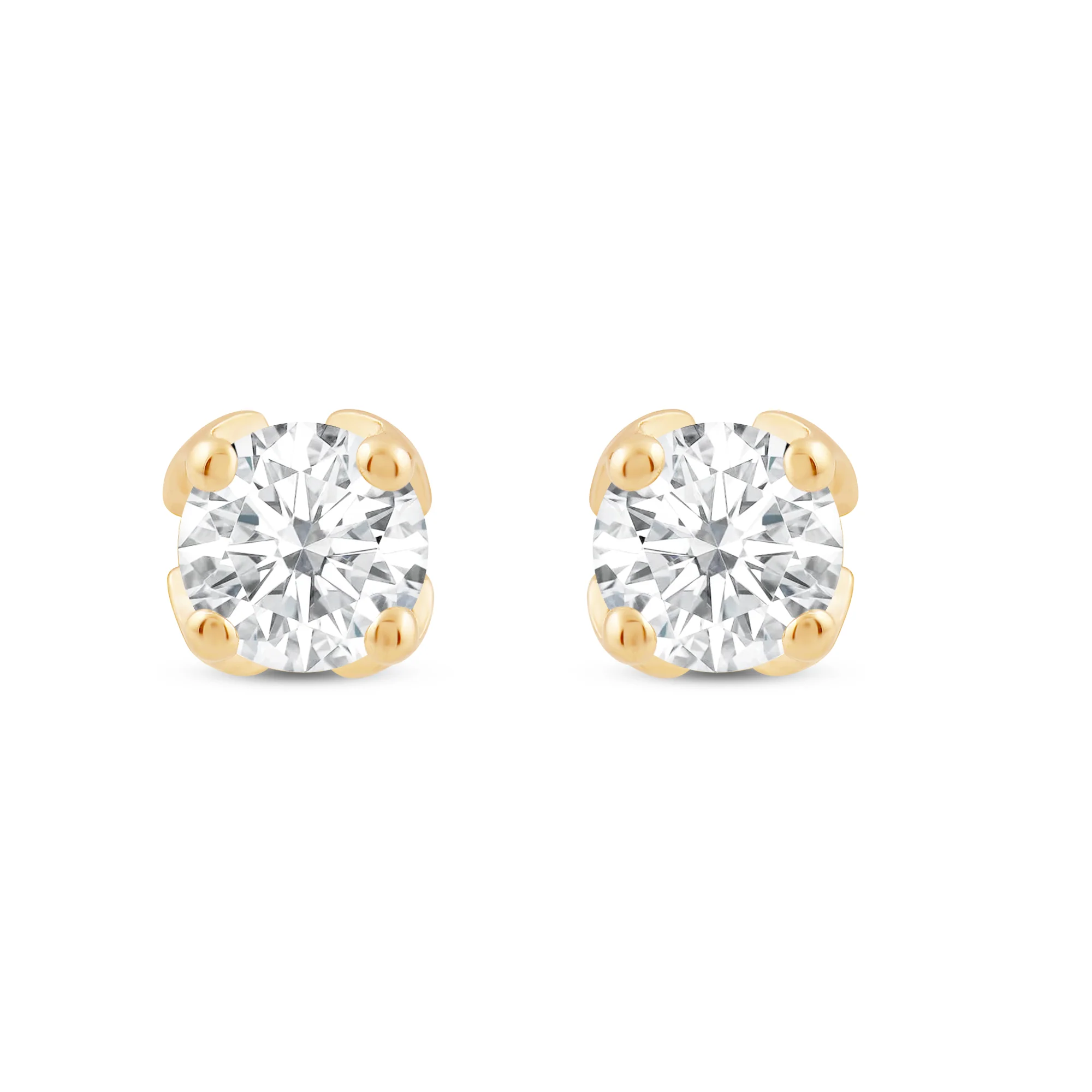 Enchanted Star Lab Grown Diamond 10K Gold Majestic Princess V Prong Stud Earrings - Image 6