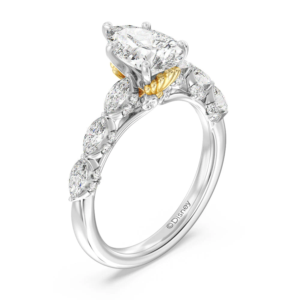 Enchanted Star Lab Grown Diamond 14K Gold Ariel Seashell Engagement Ring - Image 16