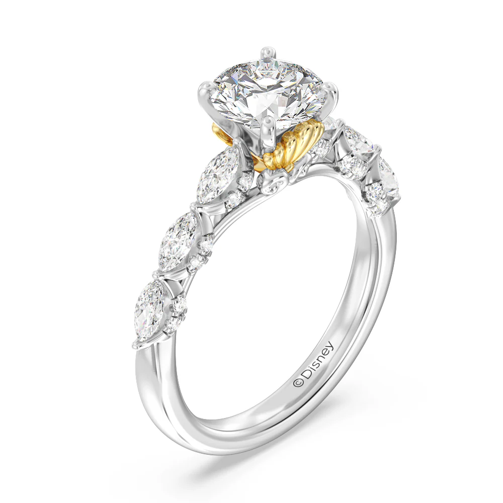Enchanted Star Lab Grown Diamond 14K Gold Ariel Seashell Engagement Ring - Image 6