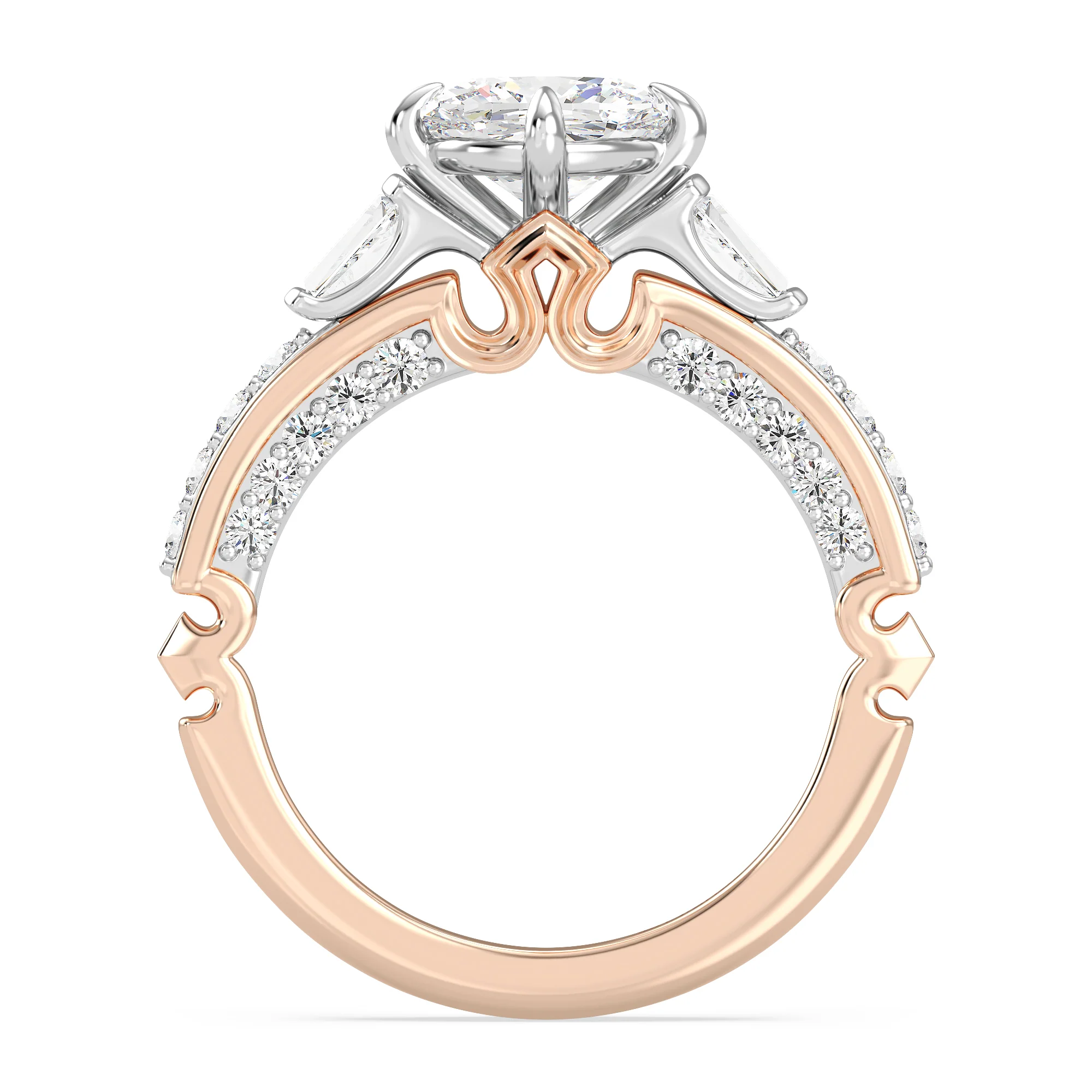 Enchanted Star Lab Grown Diamond 14K Gold Aurora Crown Engagement Ring - Image 3
