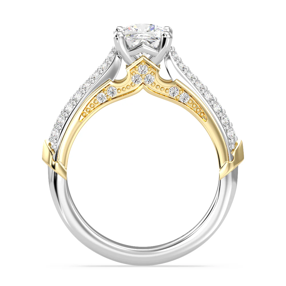 Enchanted Star Lab Grown Diamond 14K Gold Aurora Double Shank Engagement Ring - Image 18