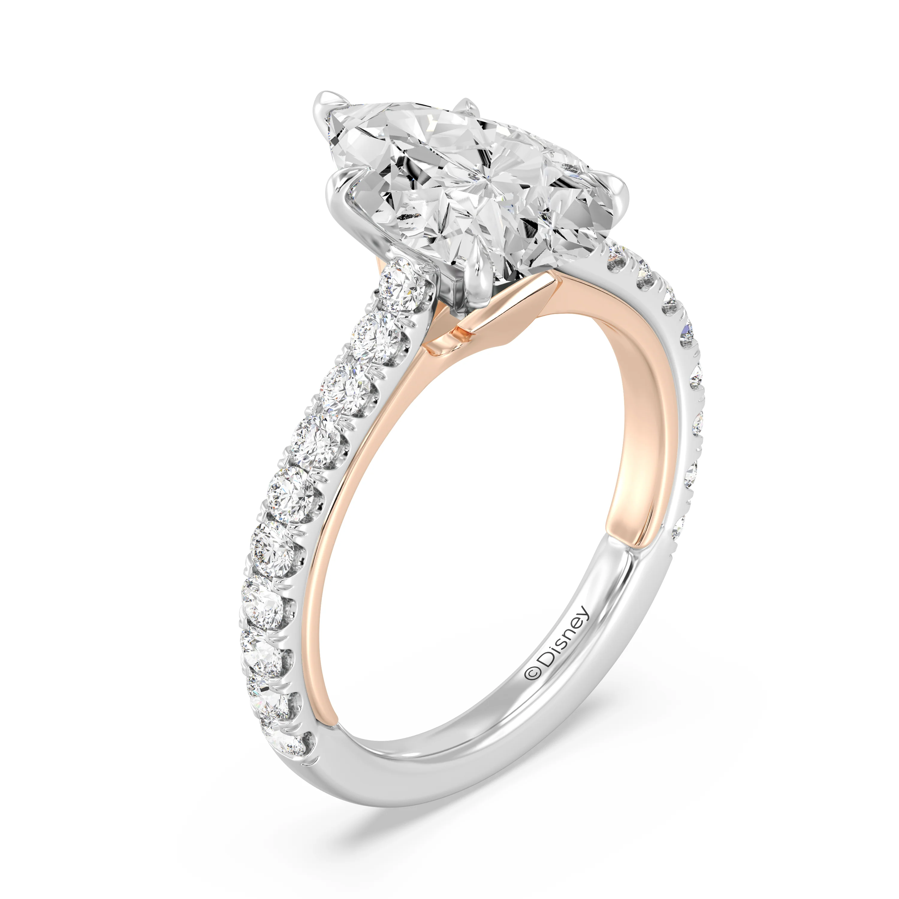 Enchanted Star Lab grown Diamond And 14k Gold Disney Princess Aurora Tiara Pavé Engagement Ring - Image 10