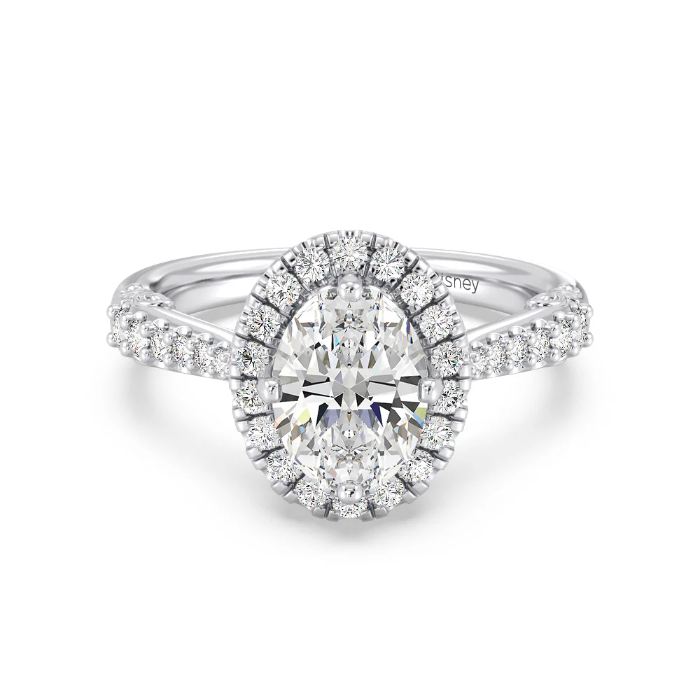 Enchanted Star Lab Grown Diamond 14K Gold Aurora Halo Engagement Ring - Image 14
