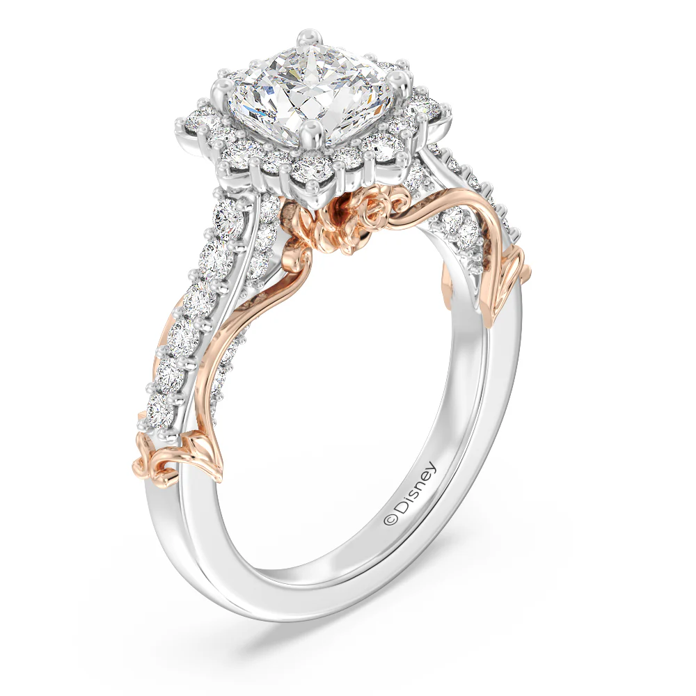 Enchanted Star Lab Grown Diamond 14K Gold Belle Halo Engagement Ring with Rose Gallery - Image 15