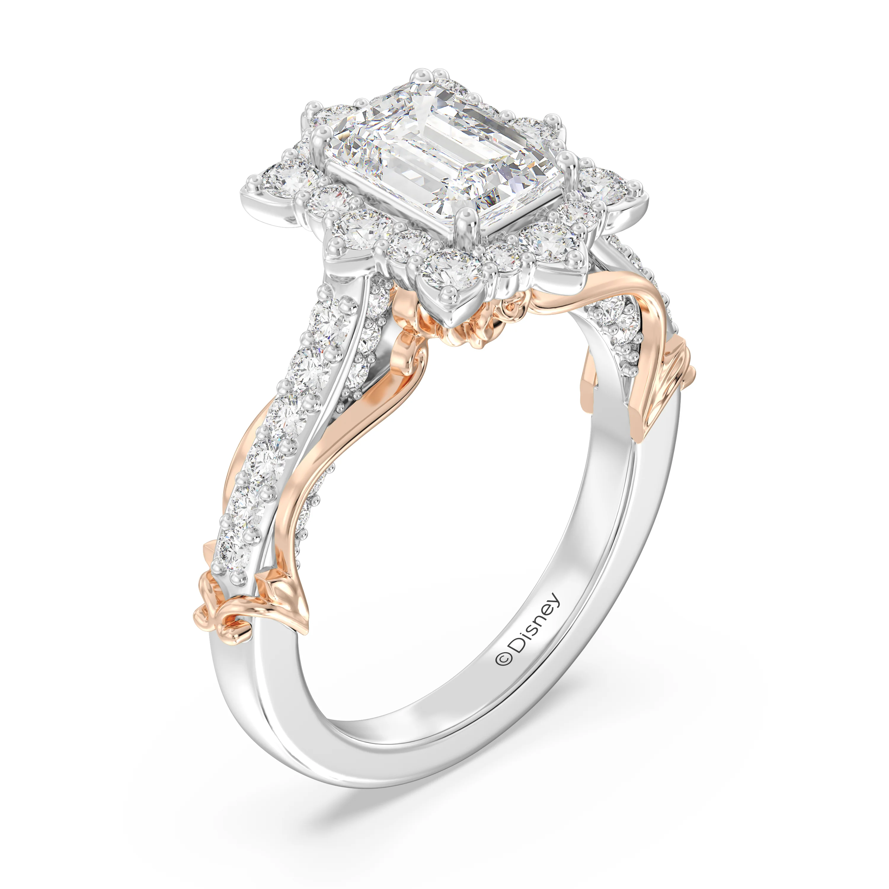 Enchanted Star Lab Grown Diamond 14K Gold Belle Halo Engagement Ring with Rose Gallery - Image 21