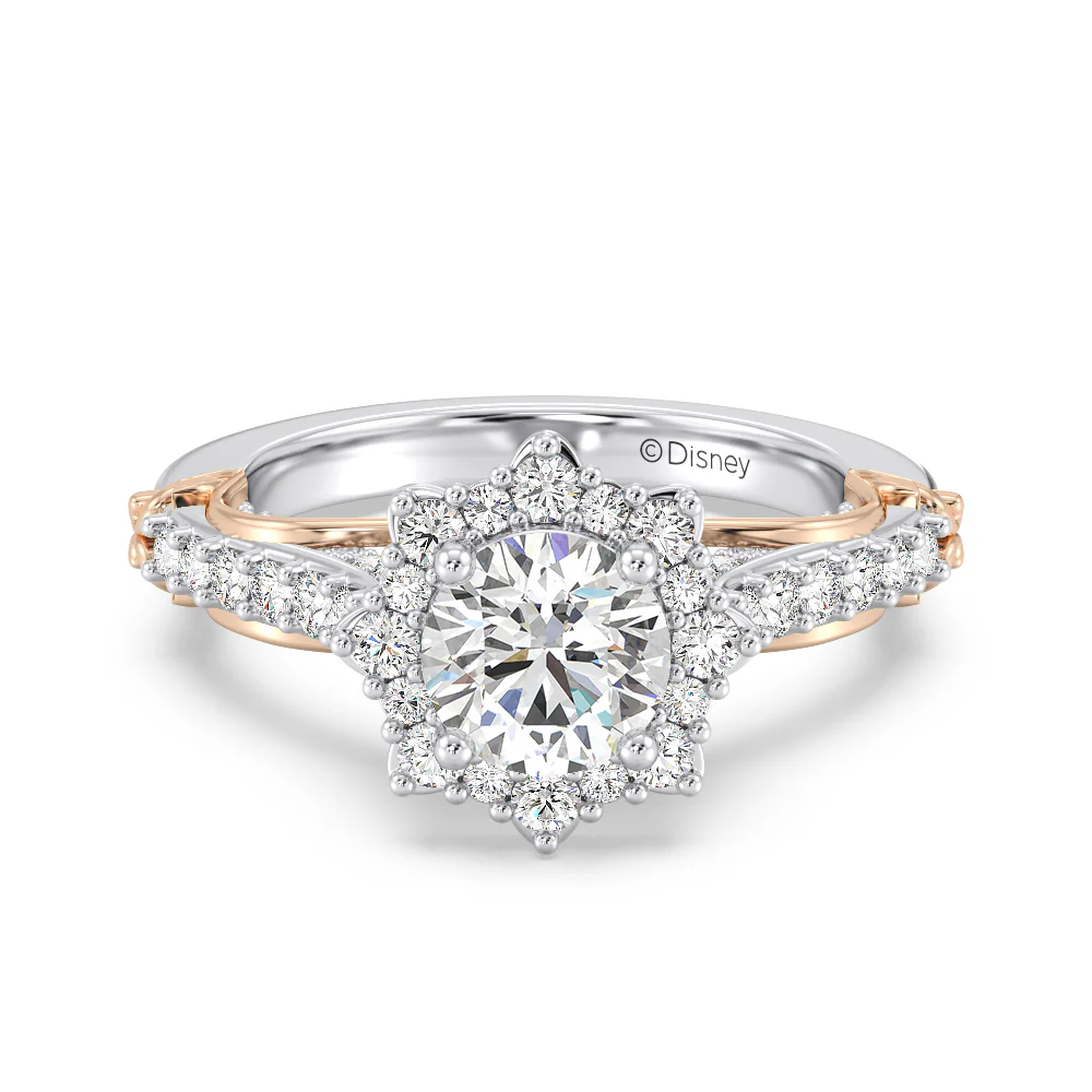 Enchanted Star Lab Grown Diamond 14K Gold Belle Halo Engagement Ring with Rose Gallery - Image 3