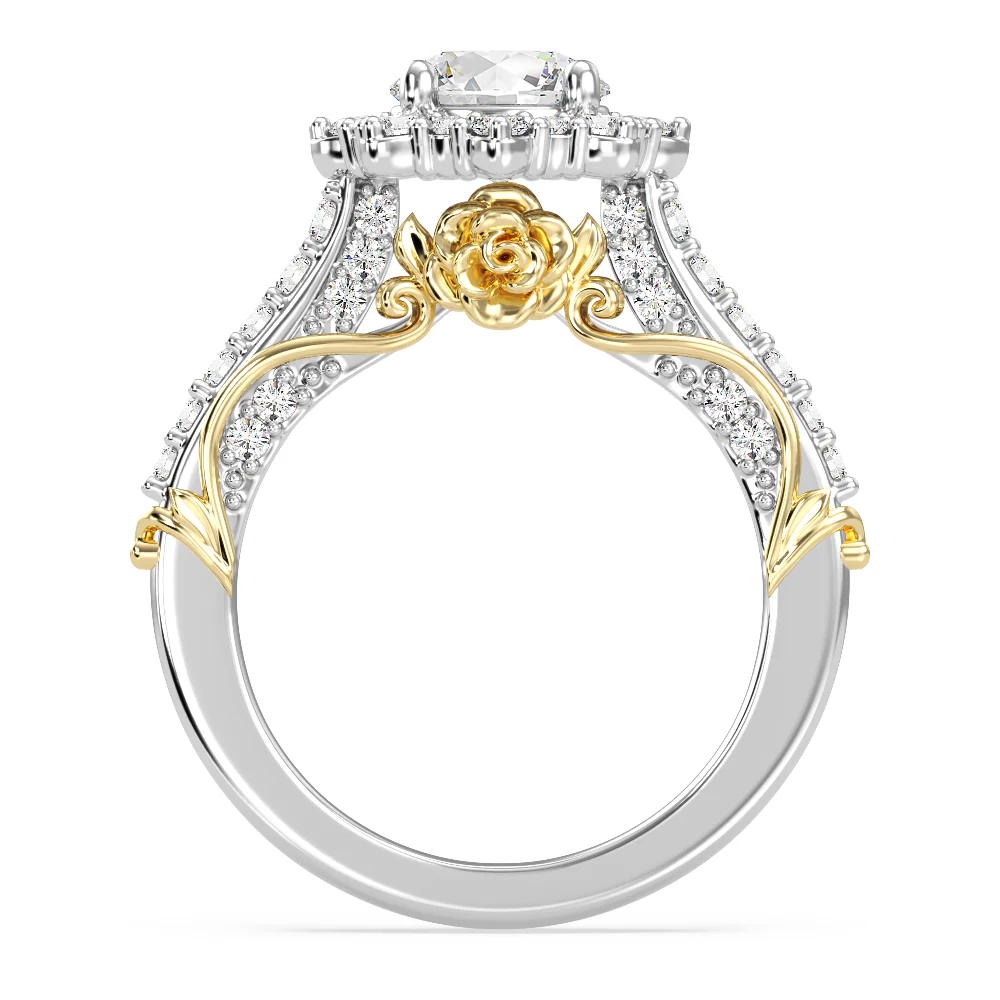 Enchanted Star Lab Grown Diamond 14K Gold Belle Halo Engagement Ring with Rose Gallery - Image 8