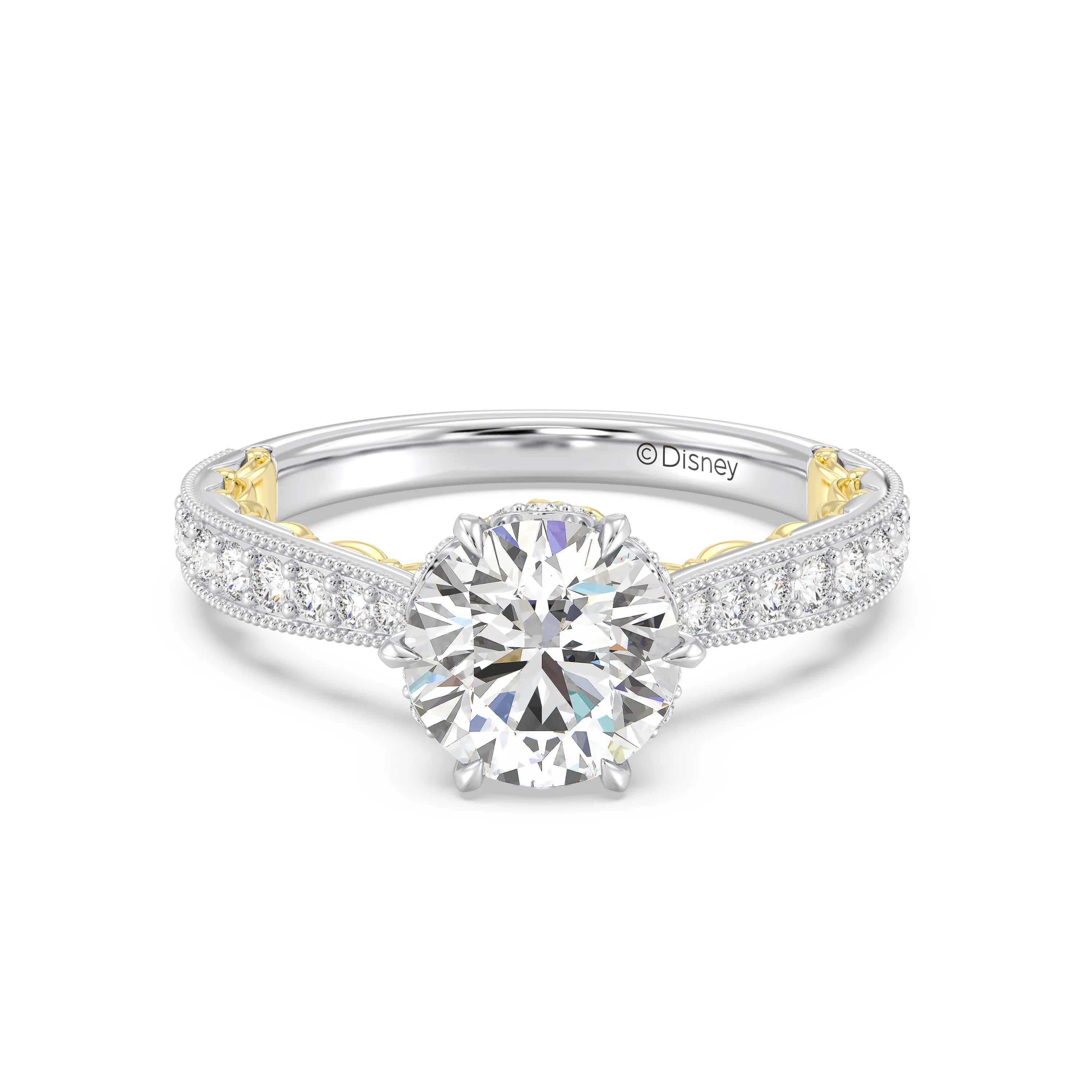 Enchanted Star Lab Grown Diamond And 14K Gold Disney Princess Belle Vintage Engagement Ring - Image 5