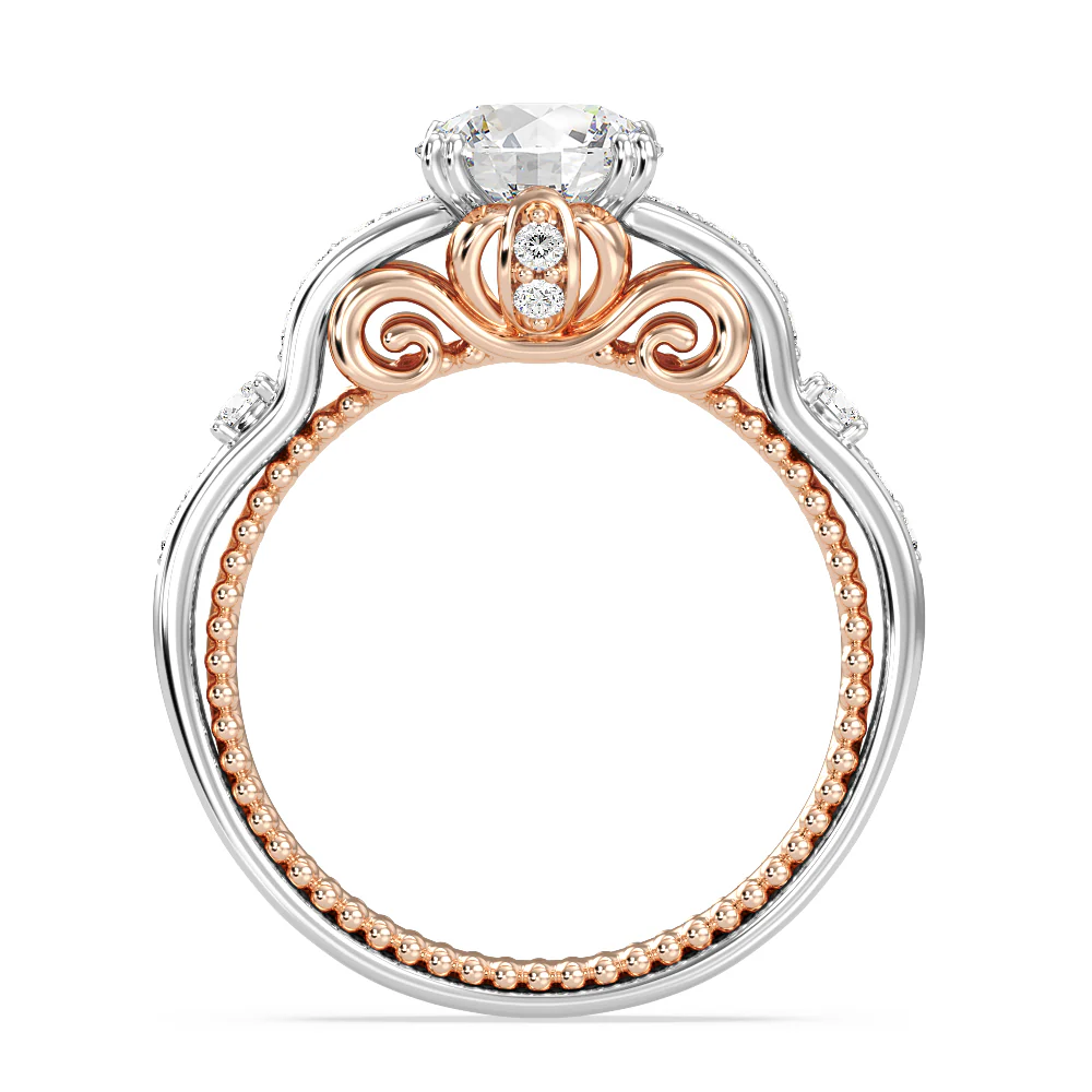 Enchanted Star Lab Grown Diamond 14K Gold Cinderella Carriage Engagement Ring - Image 3