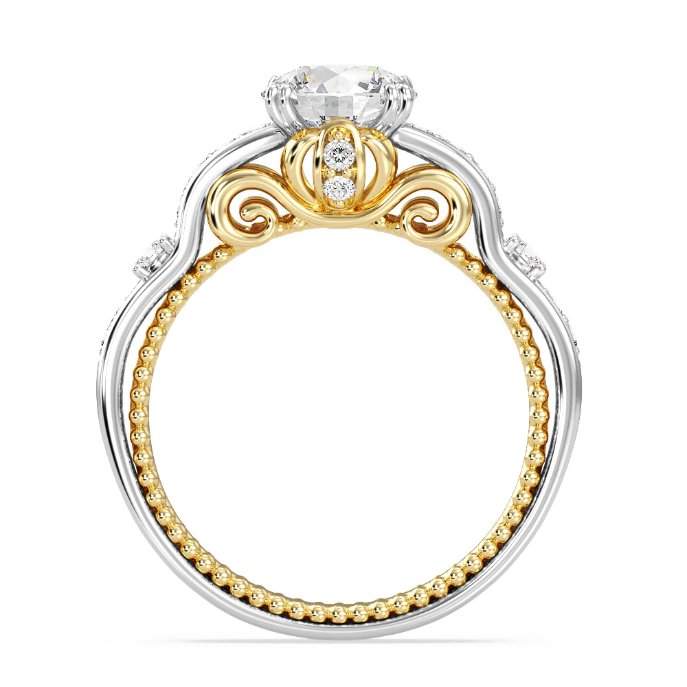 Enchanted Star Lab Grown Diamond 14K Gold Cinderella Carriage Engagement Ring - Image 6