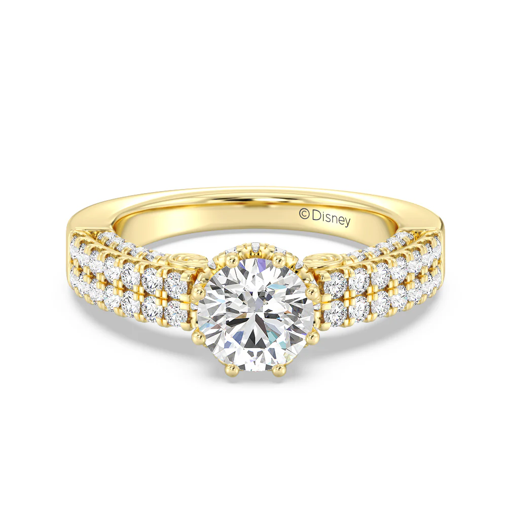 Enchanted Star Lab Grown Diamond 14K Gold Cinderella Double Shank Engagement Ring - Image 8