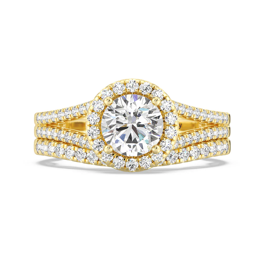 Enchanted Star Lab Grown Diamond 14K Gold Cinderella Engagement Ring Set - Image 8