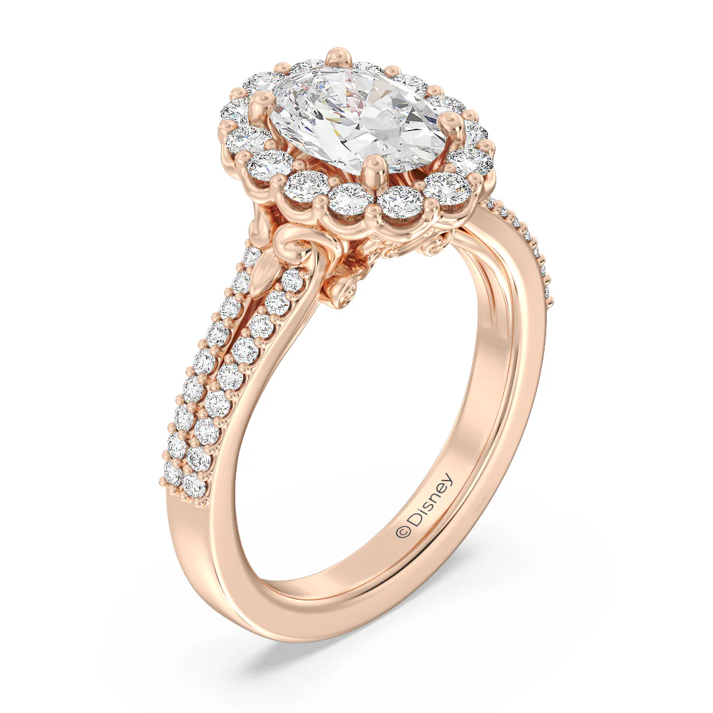Enchanted Star Lab Grown Diamond 14K Gold Cinderella Split Shank Halo Engagement Ring - Image 13