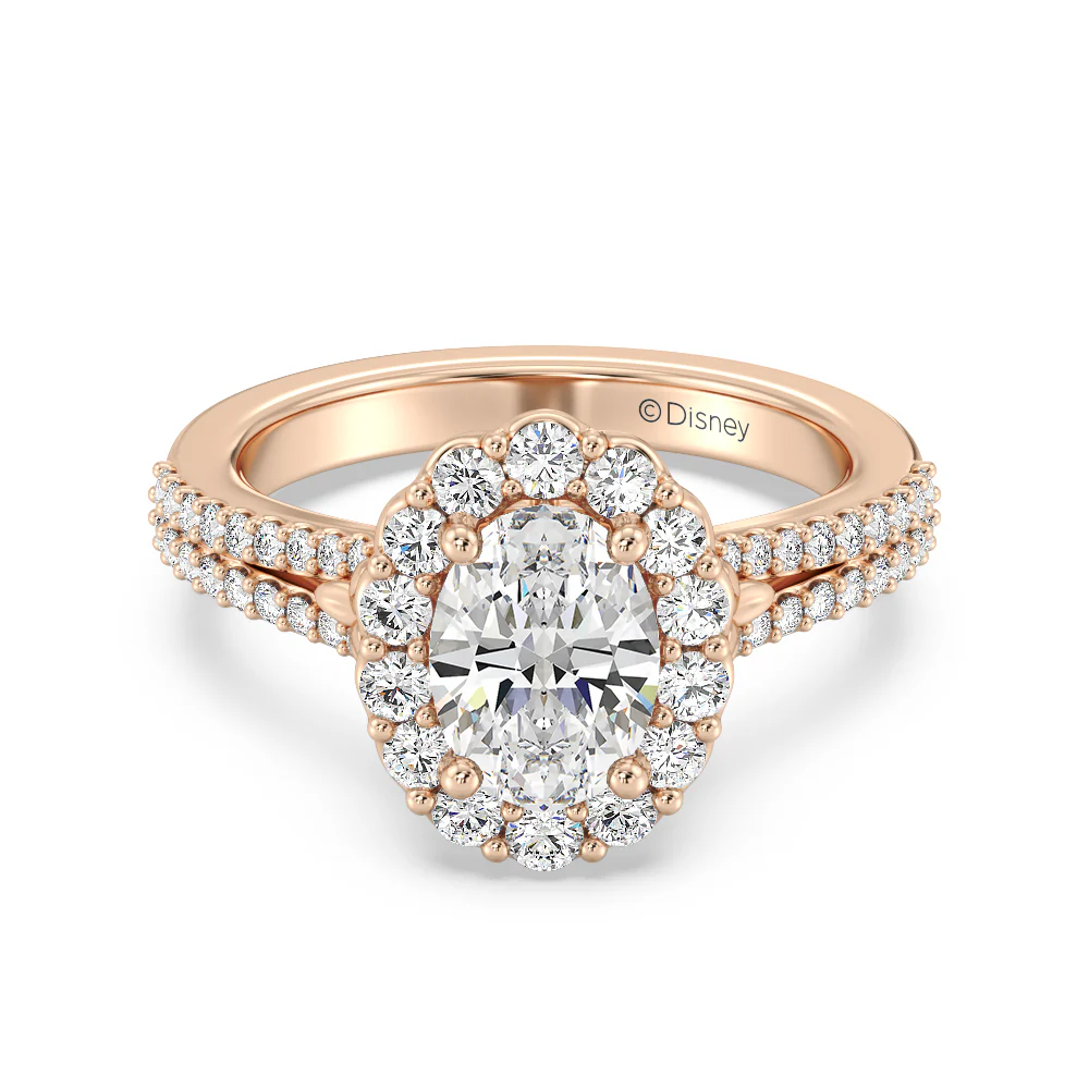 Enchanted Star Lab Grown Diamond 14K Gold Cinderella Split Shank Halo Engagement Ring - Image 14