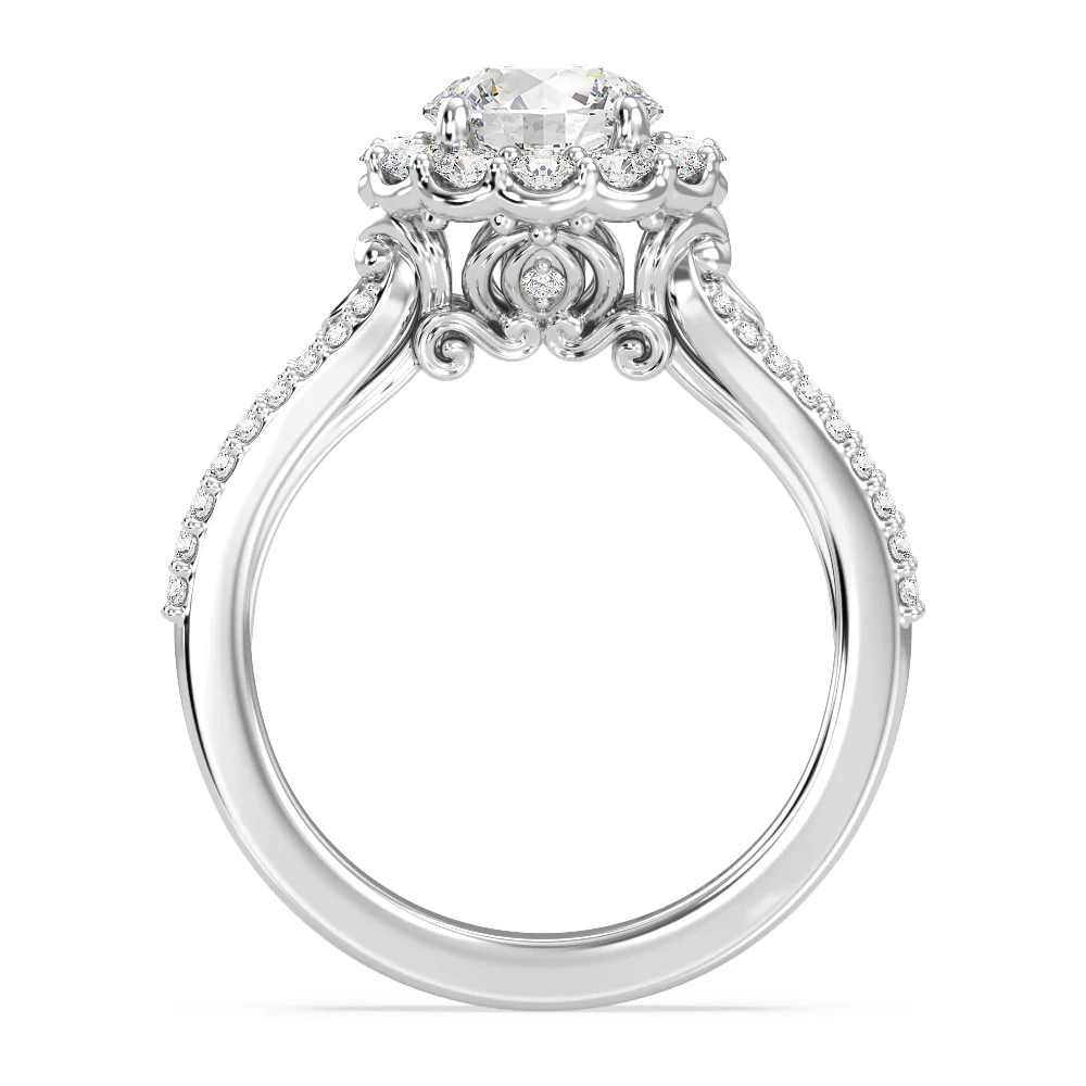 Enchanted Star Lab Grown Diamond 14K Gold Cinderella Split Shank Halo Engagement Ring - Image 3