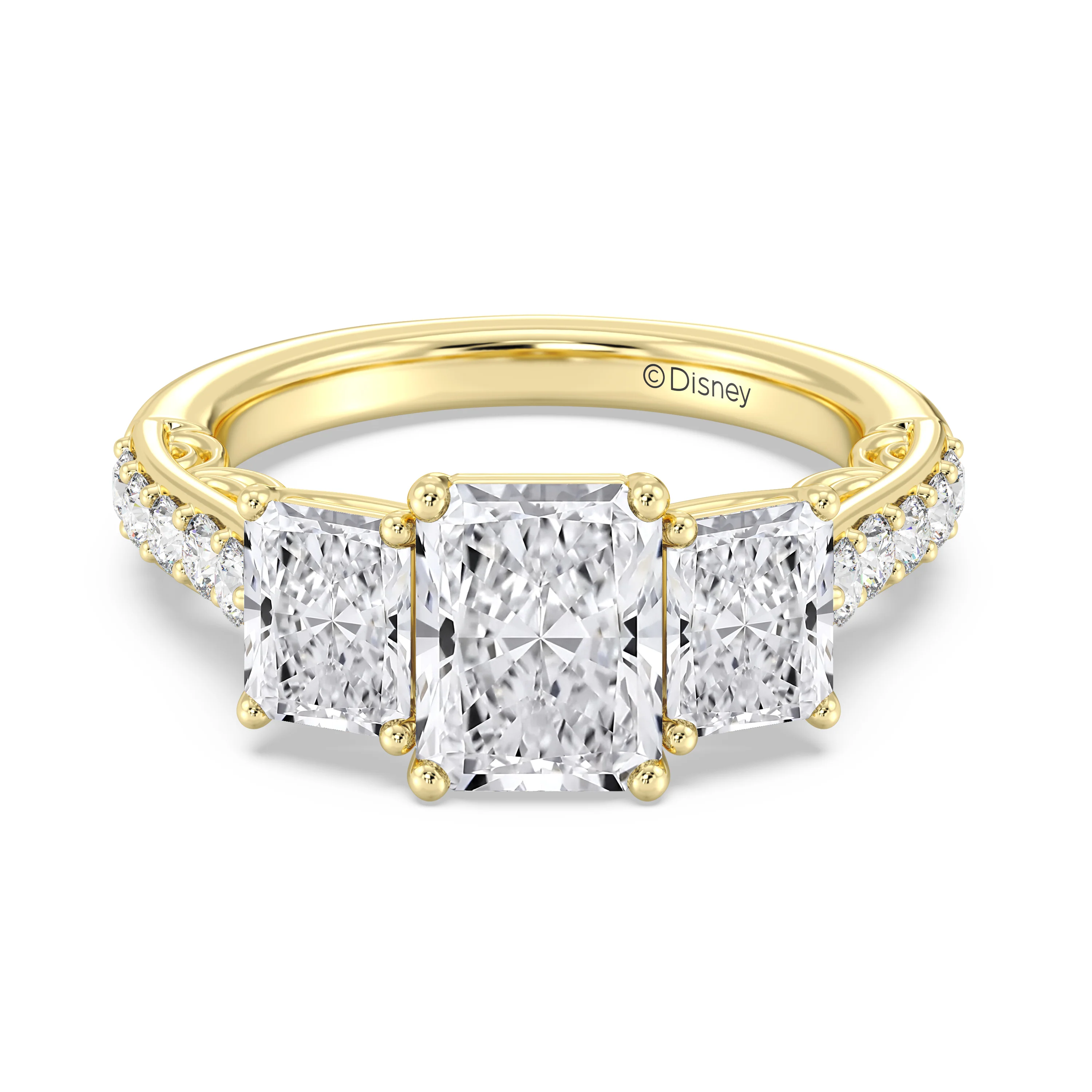 Enchanted Star Lab Grown Diamond 14K Gold Cinderella Three Stone Engagement Ring - Image 14