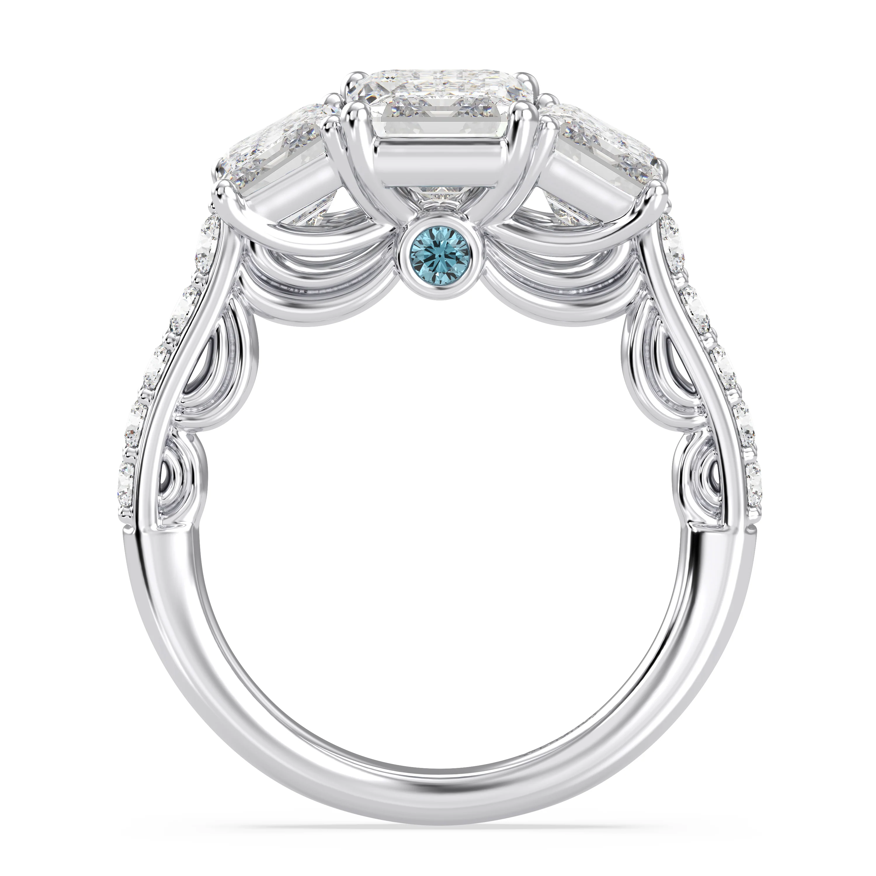Enchanted Star Lab Grown Diamond 14K Gold Cinderella Three Stone Engagement Ring - Image 21