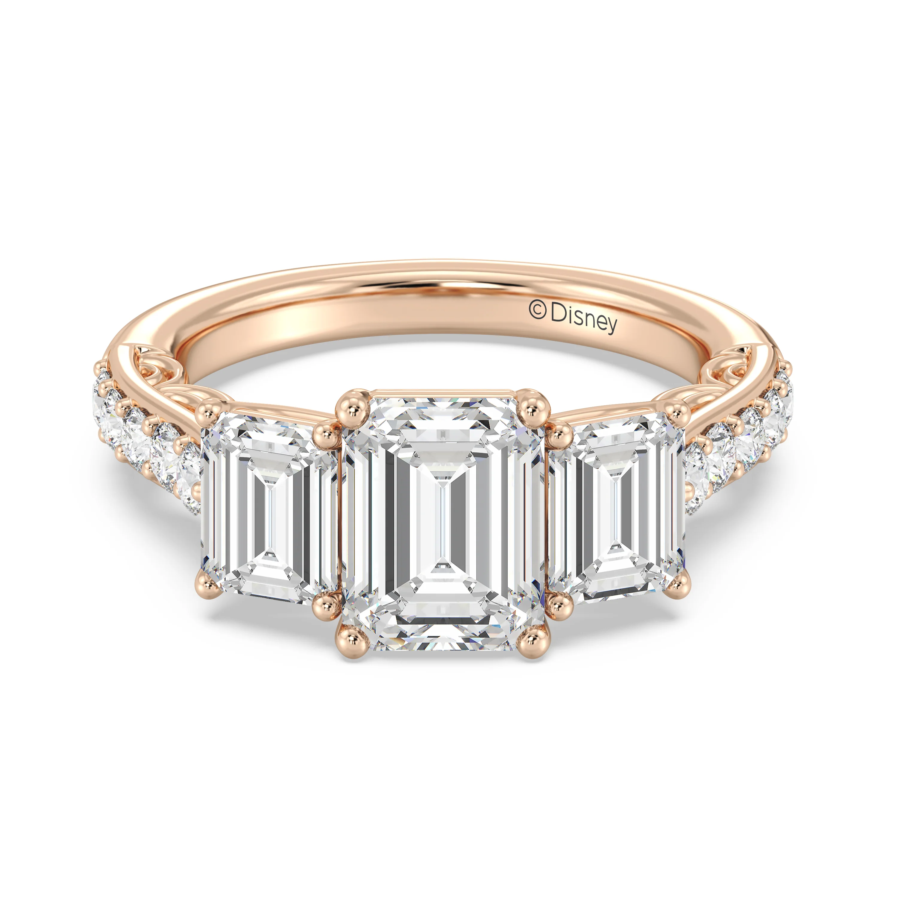 Enchanted Star Lab Grown Diamond 14K Gold Cinderella Three Stone Engagement Ring - Image 26