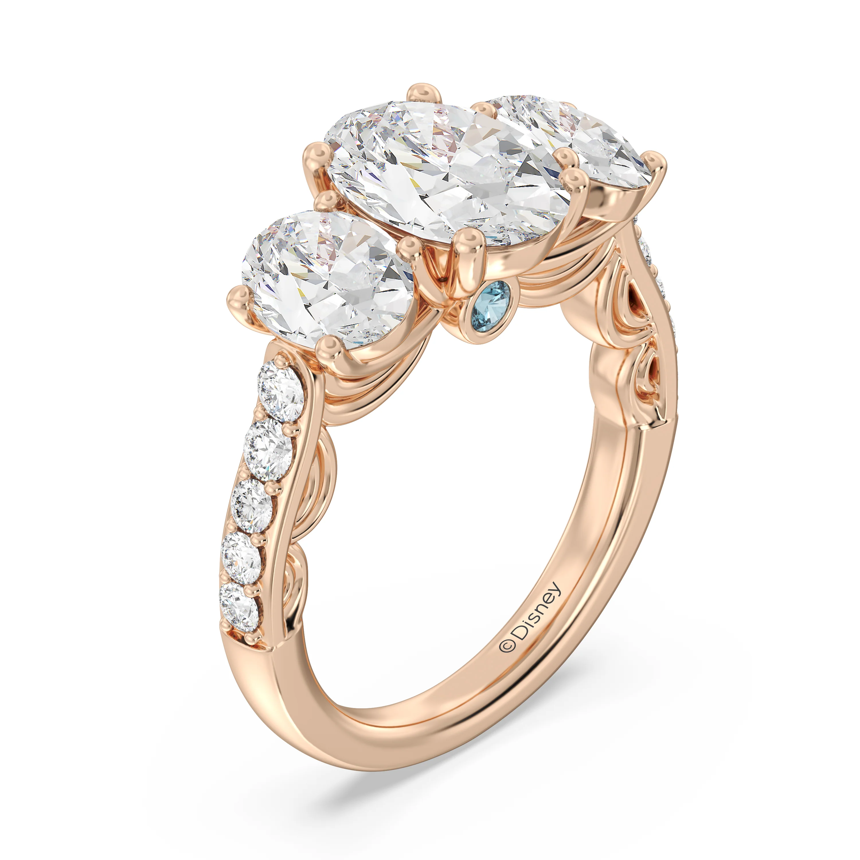 Enchanted Star Lab Grown Diamond 14K Gold Cinderella Three Stone Engagement Ring - Image 7