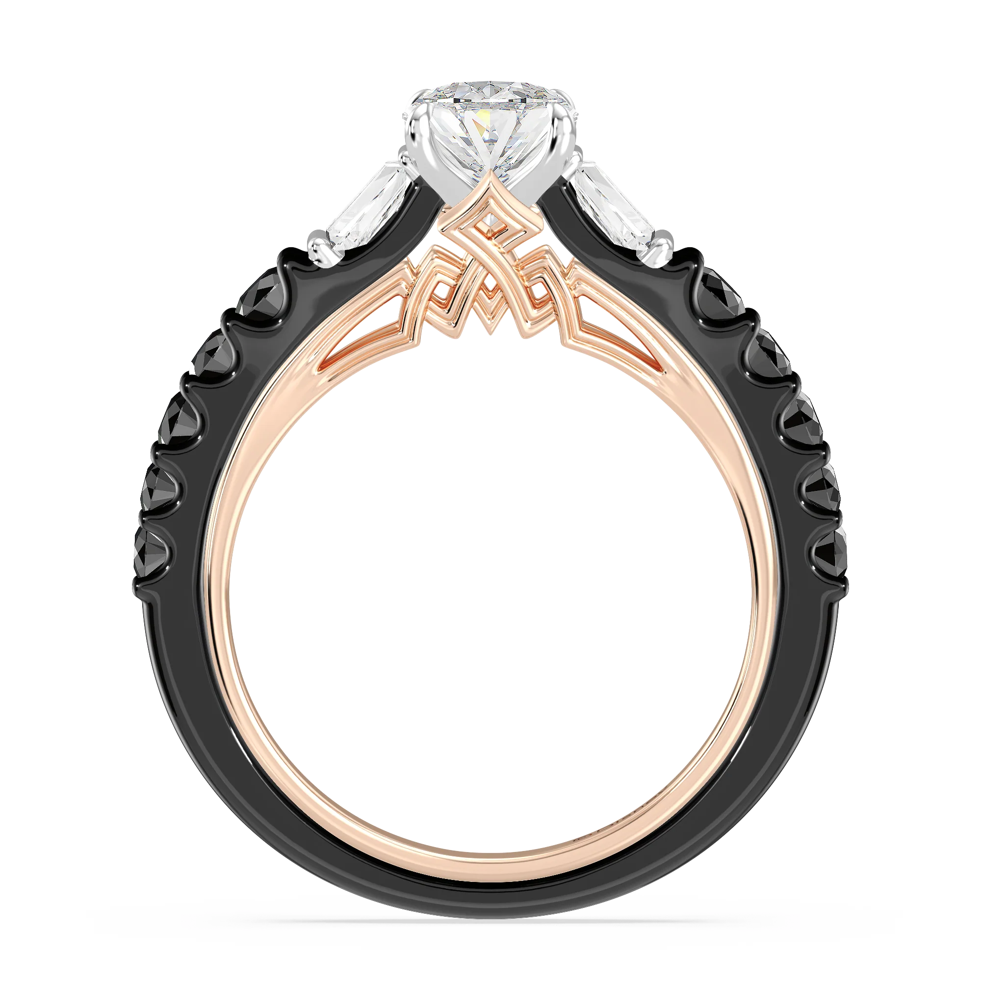 Enchanted Star Lab Grown Diamond 14K Gold Evil Queen Two Tone Engagement Ring - Image 3