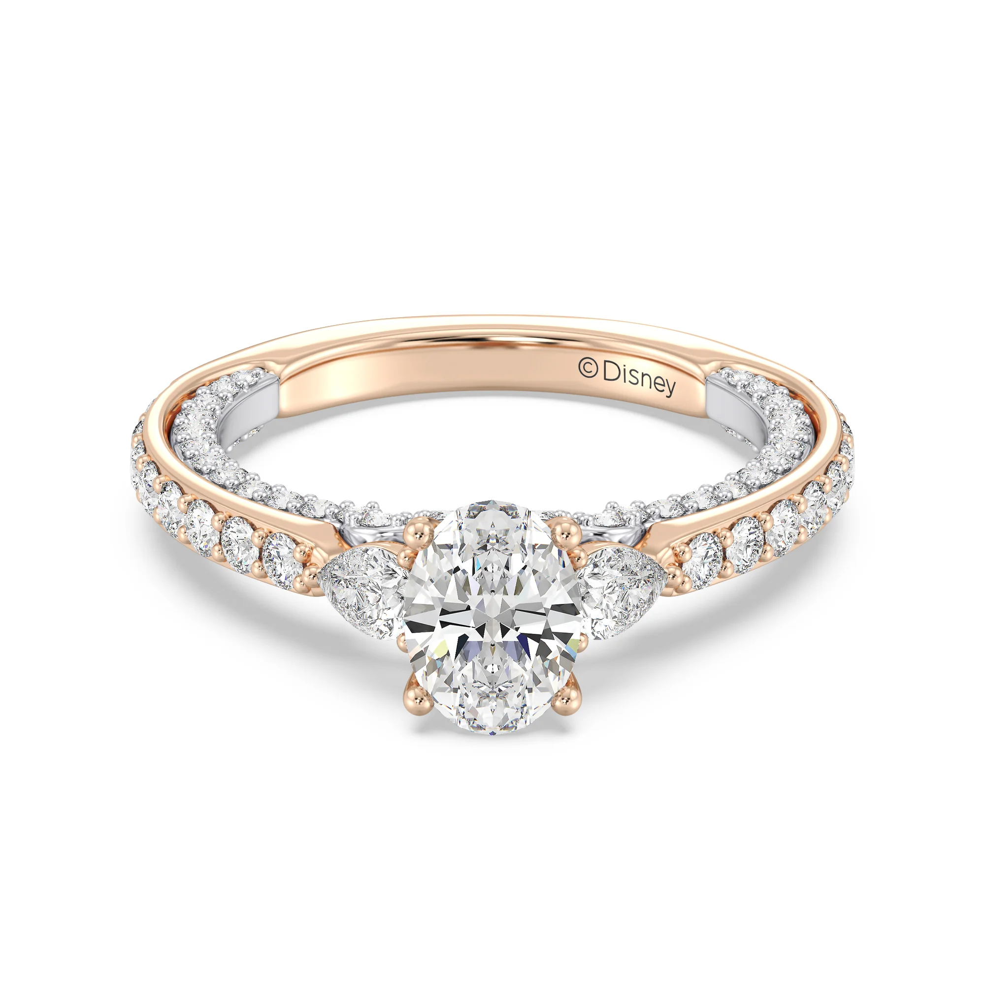 Enchanted Star Lab Grown Diamond 14K Gold Jasmine Three Stone Engagement Ring - Image 2