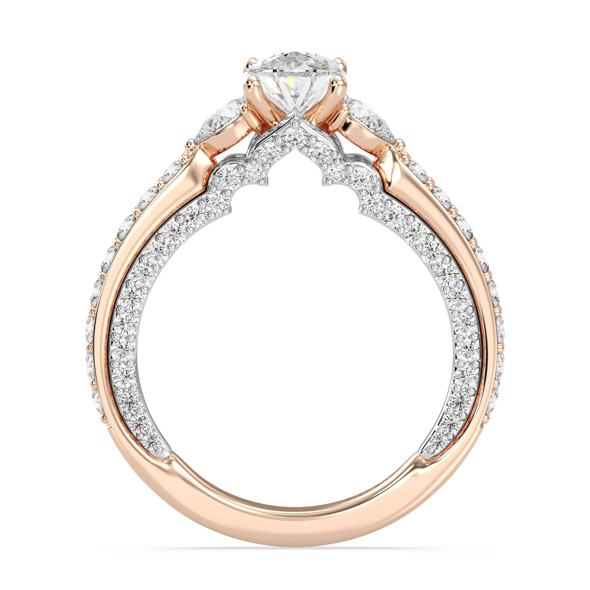 Enchanted Star Lab Grown Diamond 14K Gold Jasmine Three Stone Engagement Ring - Image 3